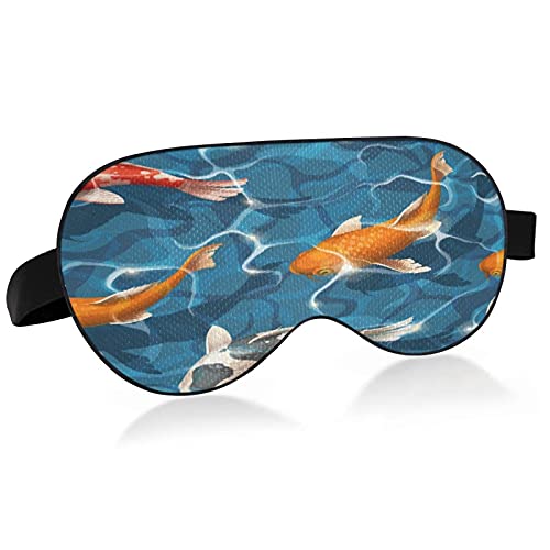 Japanese Fish Pattern Sleep Mask - Soft & Comfortable Eye Mask for Sleeping, Travel & Relaxation - Block Light for Better Sleep at Home or on the Go
