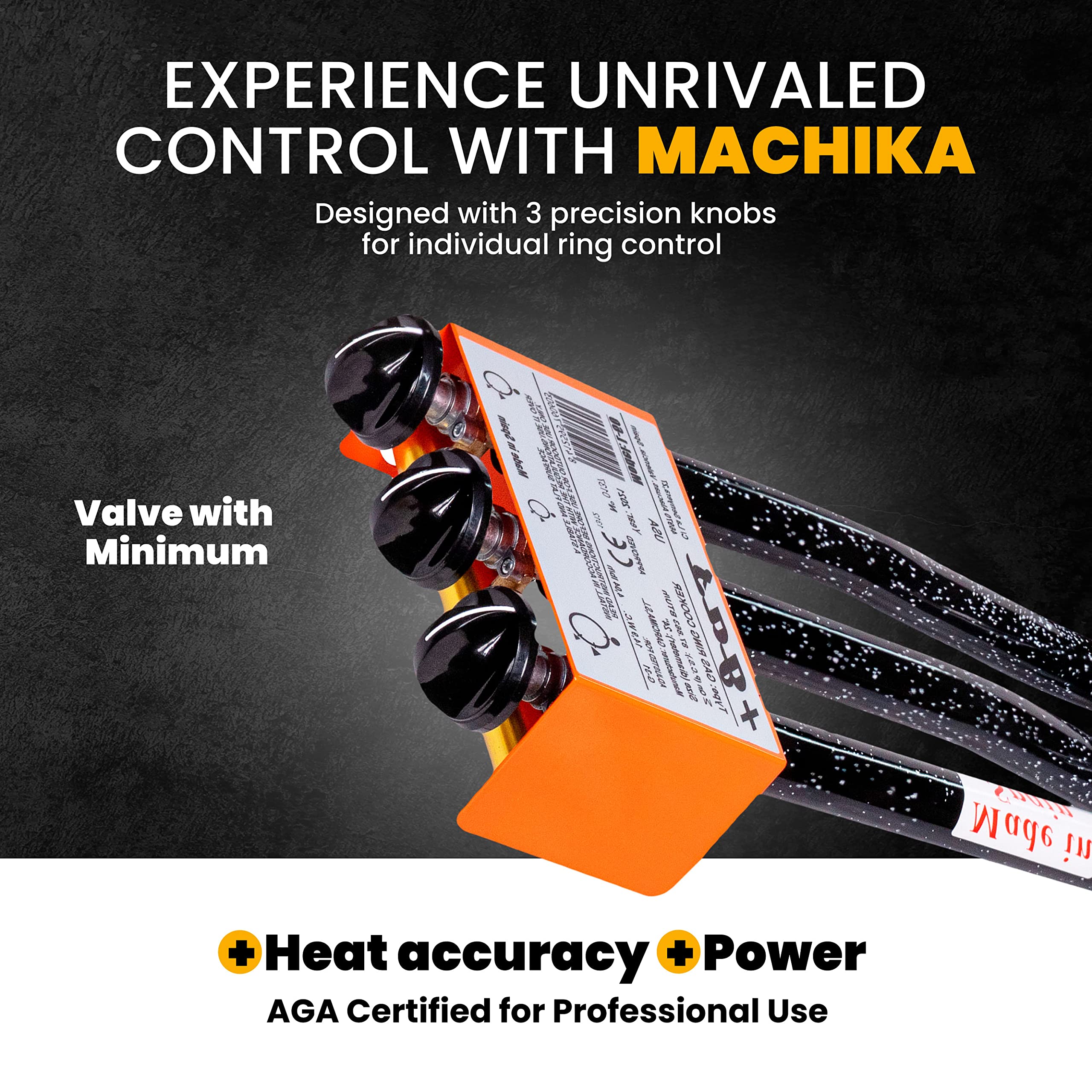 Machika L-60 Butane/Propane Burner - Professional 4-Ring Outdoor Gas Burner with Ceramic Coating for Paella Pans | Heavy-Duty Restaurant & Catering Equipment | Perfect for Outdoor Cooking, Camping, BBQ & Large Events | Fits 35-Inch Pans