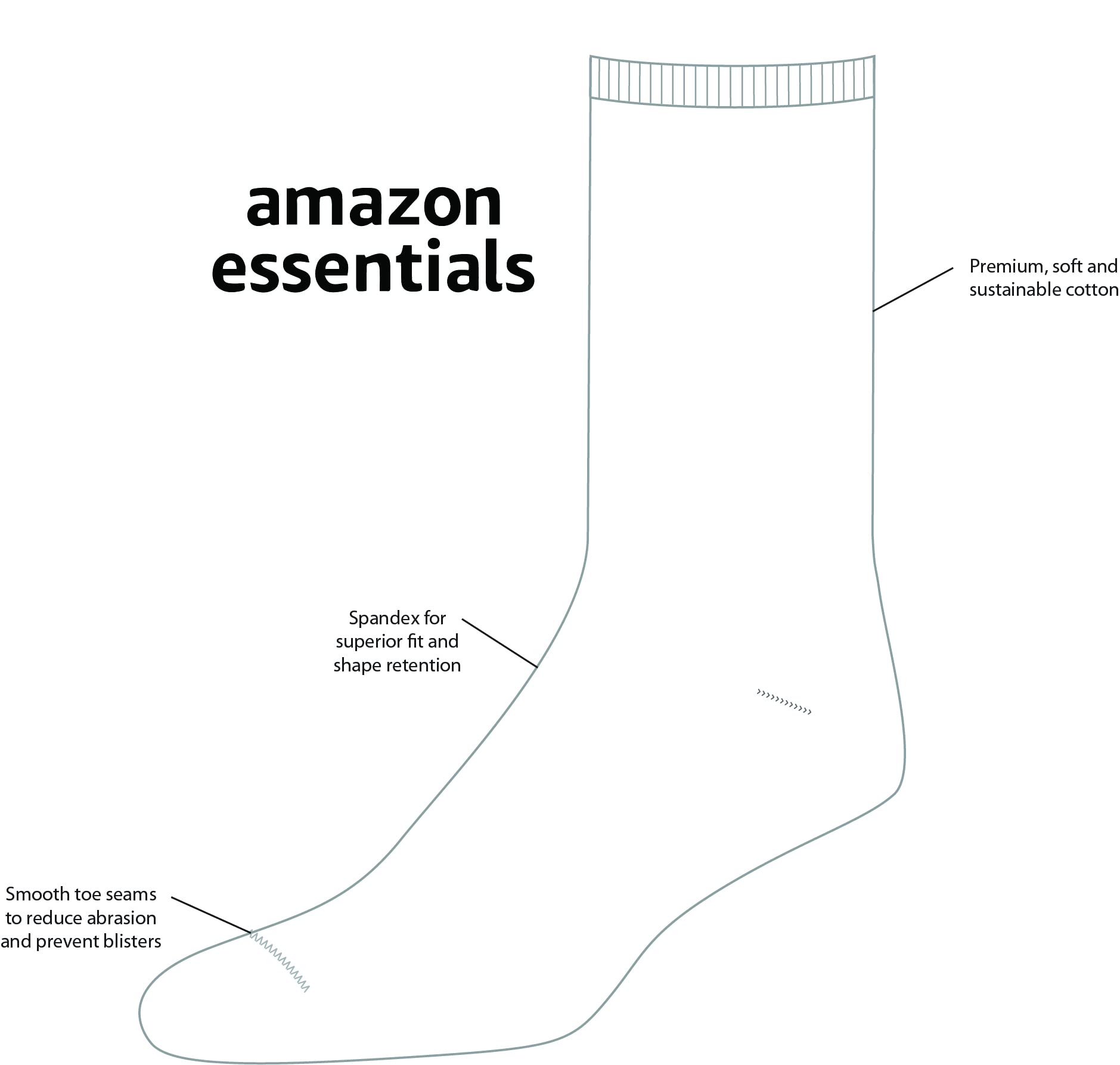 Amazon Essentials Women's Casual Crew Socks 6-Pack - Soft Comfortable Everyday Socks for Work, Gym & Daily Wear