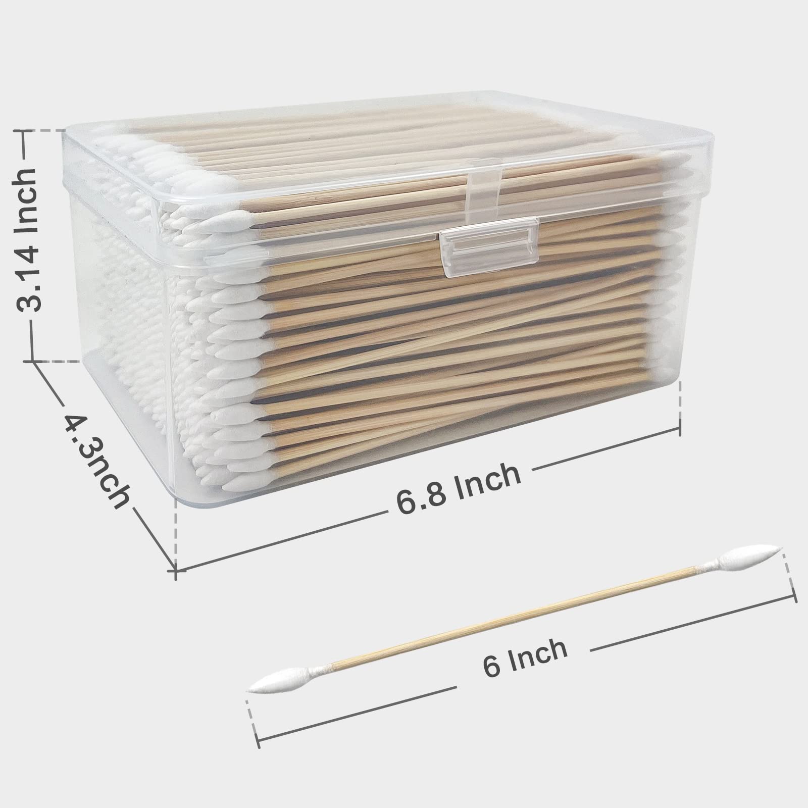 400PCS Gun Cleaning Swabs - 6 Inch Double Ended Cotton Swabs with Storage Box, Lint Free Bamboo Cotton Swabs for Gun Maintenance, Electronics Cleaning, Makeup Application - Perfect for Firearm Care, Device Repair & Beauty Routine