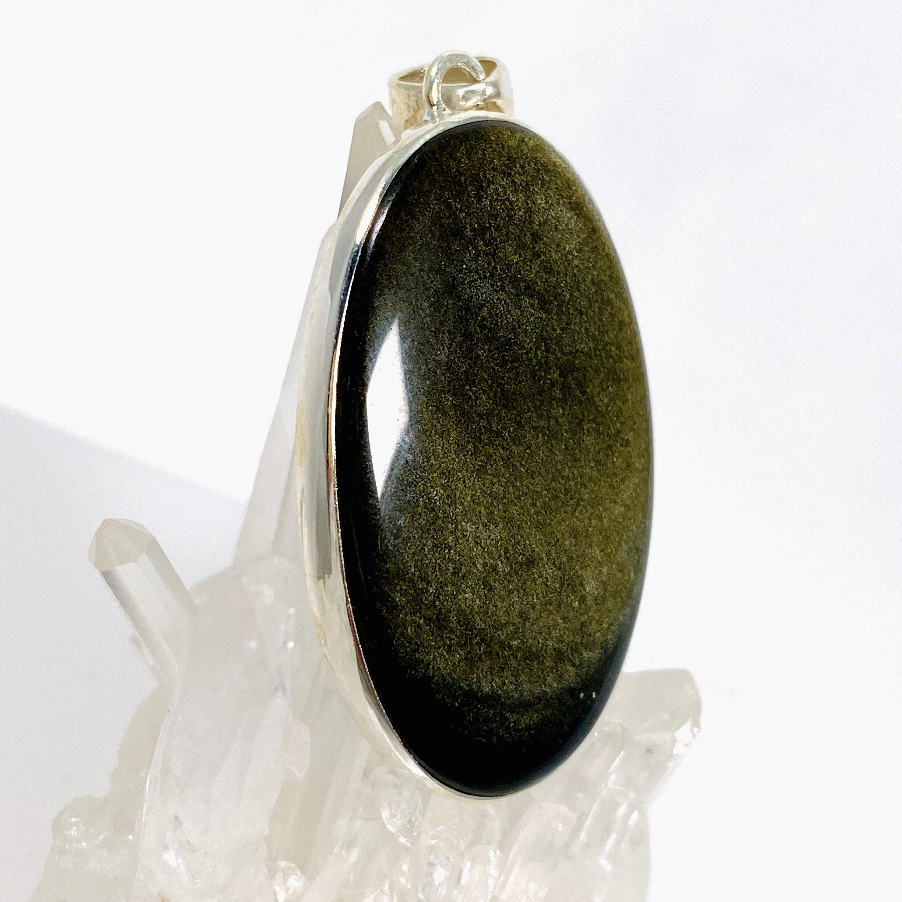 Goldsheen Obsidian Oval Pendant Necklace - Natural Stone Jewelry for Women - KPGJ3888 | Perfect for Meditation, Healing & Spiritual Gifts