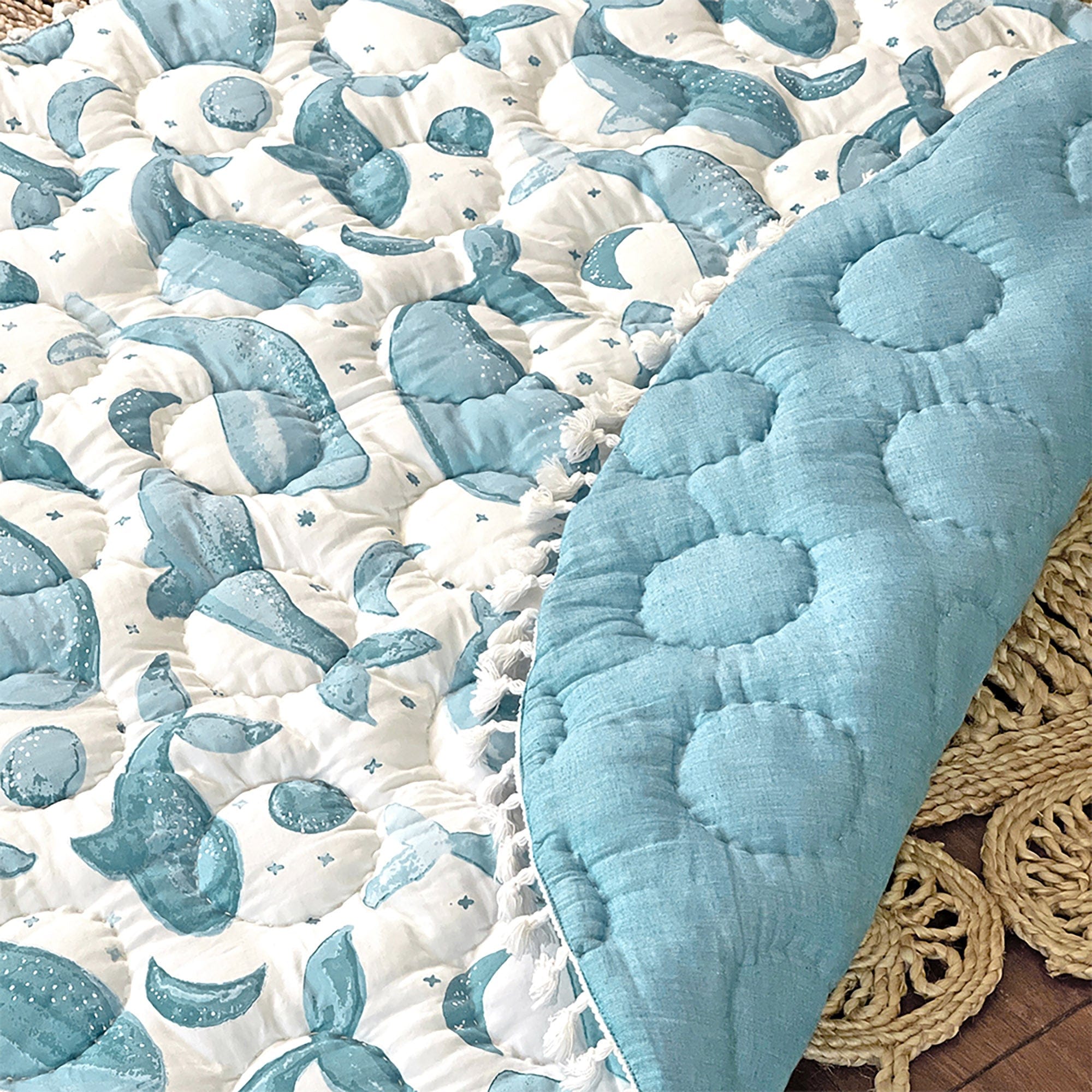 Premium Crane Baby Caspian Quilted Playmat - Soft, Non-Slip & Washable Play Mat for Infants & Toddlers - Perfect for Nursery, Playroom & Daycare Floor Activities