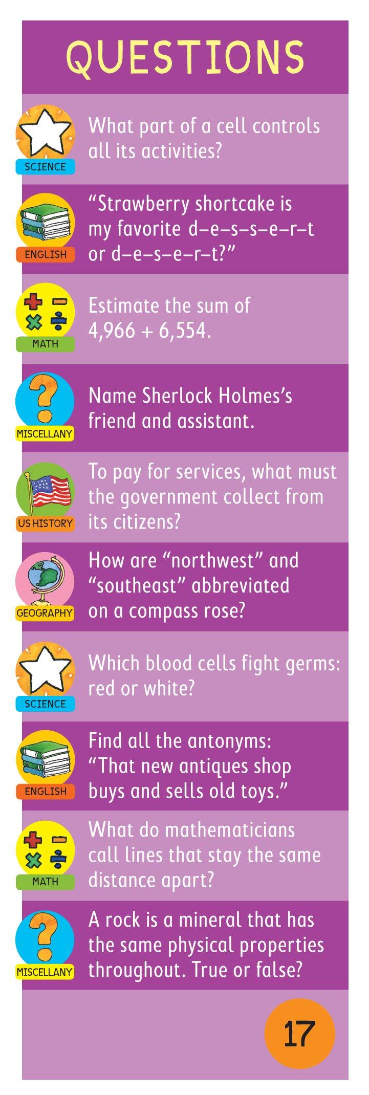 Brain Quest Workbook for Ages 9-10 | Grade 4 | 1,500 Educational Questions & Answers | Revised 4th Edition | Fun Learning Activities for Kids at Home & School