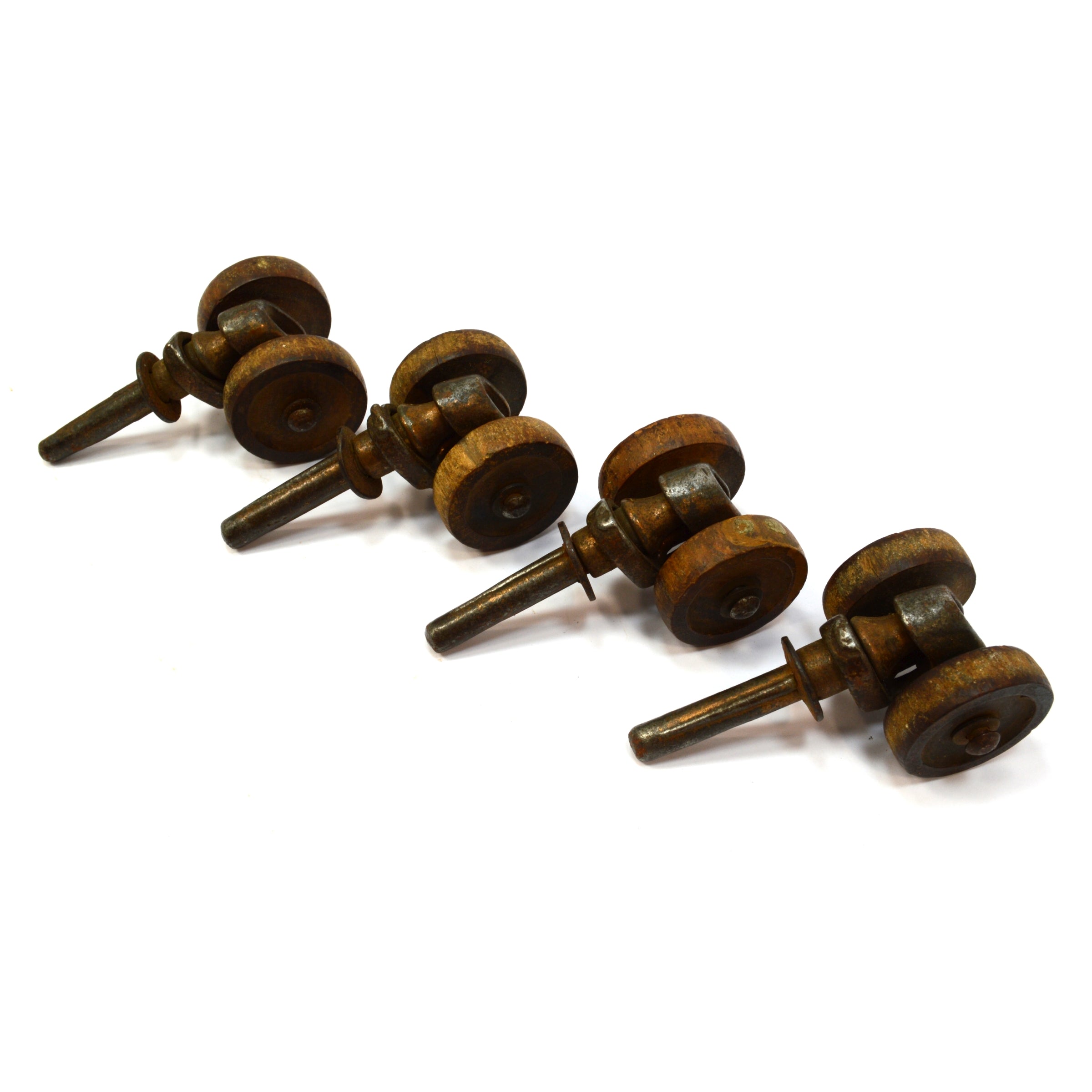 Vintage Antique Caster Wheels Set of 4 - 1 3/8