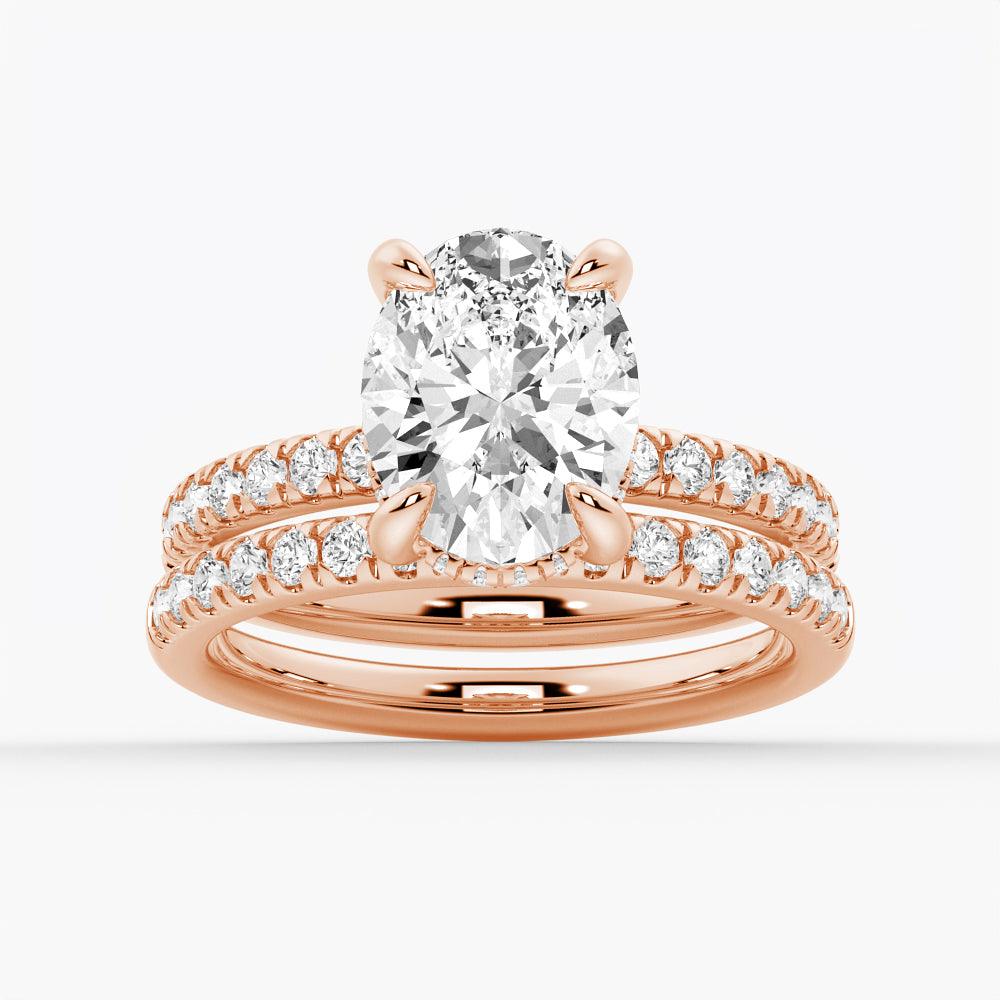 Exquisite Micropavé Oval Moissanite Engagement Ring with Hidden Halo - Perfect for Proposals, Anniversaries & Bridal Jewelry (14K White Gold)