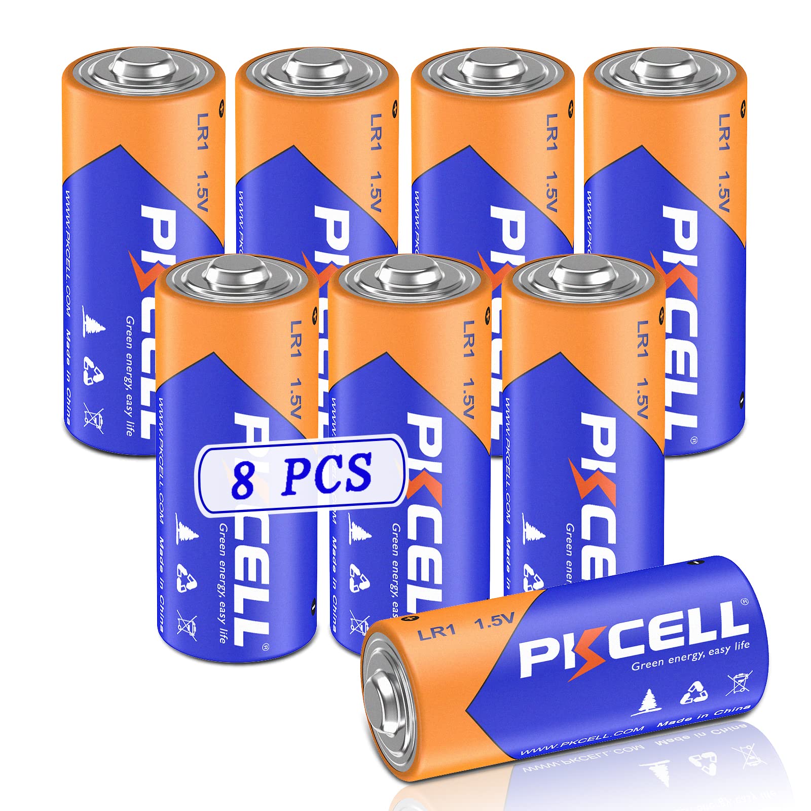 8-Pack 1.5V LR1/MN9100/E90/N Size Alkaline Batteries - Leak-Proof, High Performance Power Cells for Calculators, Toys, Medical Devices & Electronic Gadgets (Not C Battery)
