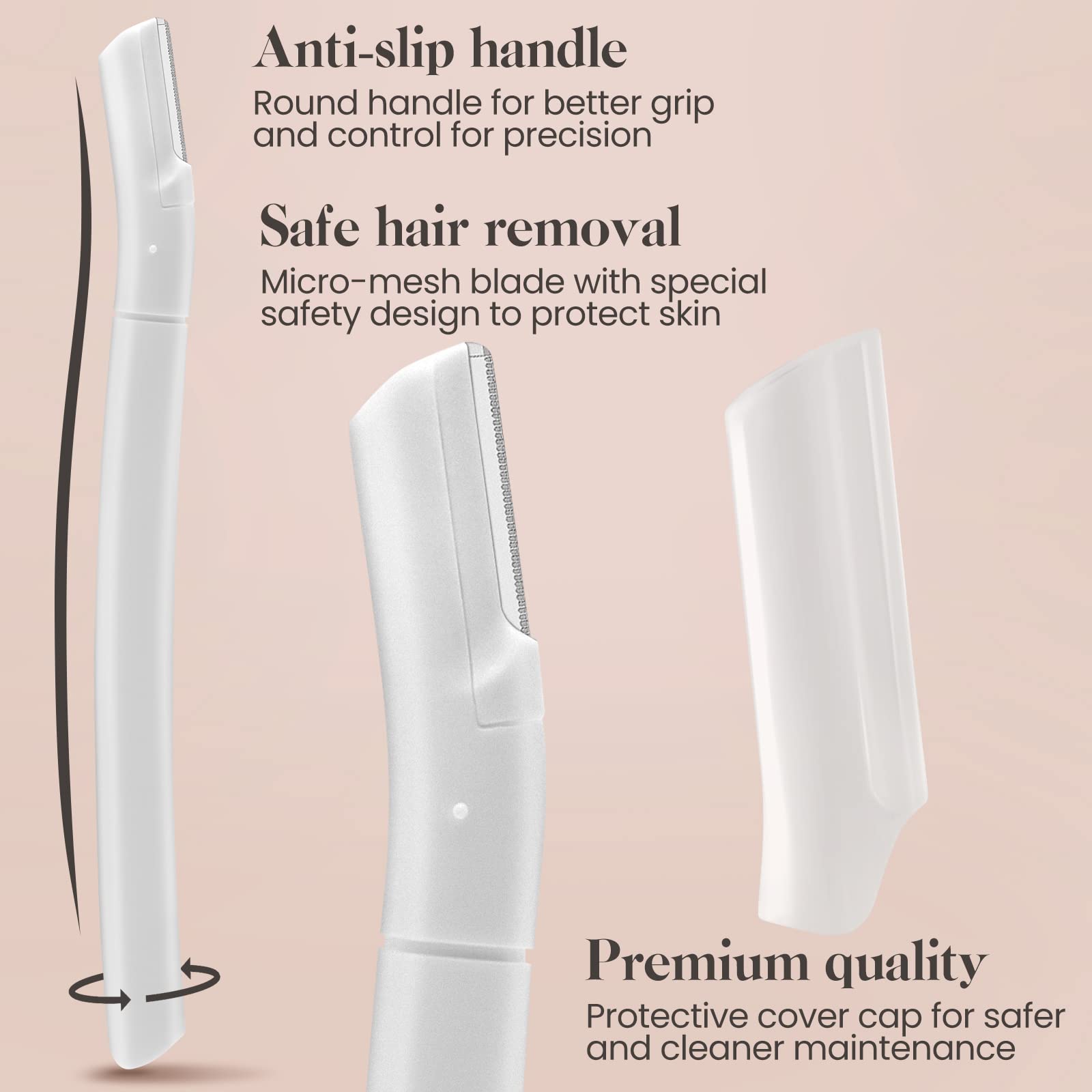 Premium Eyebrow Razor & Dermaplaning Tool for Women - 8 Pack Facial Hair Remover, Peach Fuzz Shaver, Skin Exfoliator for Smooth & Glowing Skin (White/Black) - Perfect for At-Home Salon Treatments, Pre-Makeup Prep & Skincare Routine