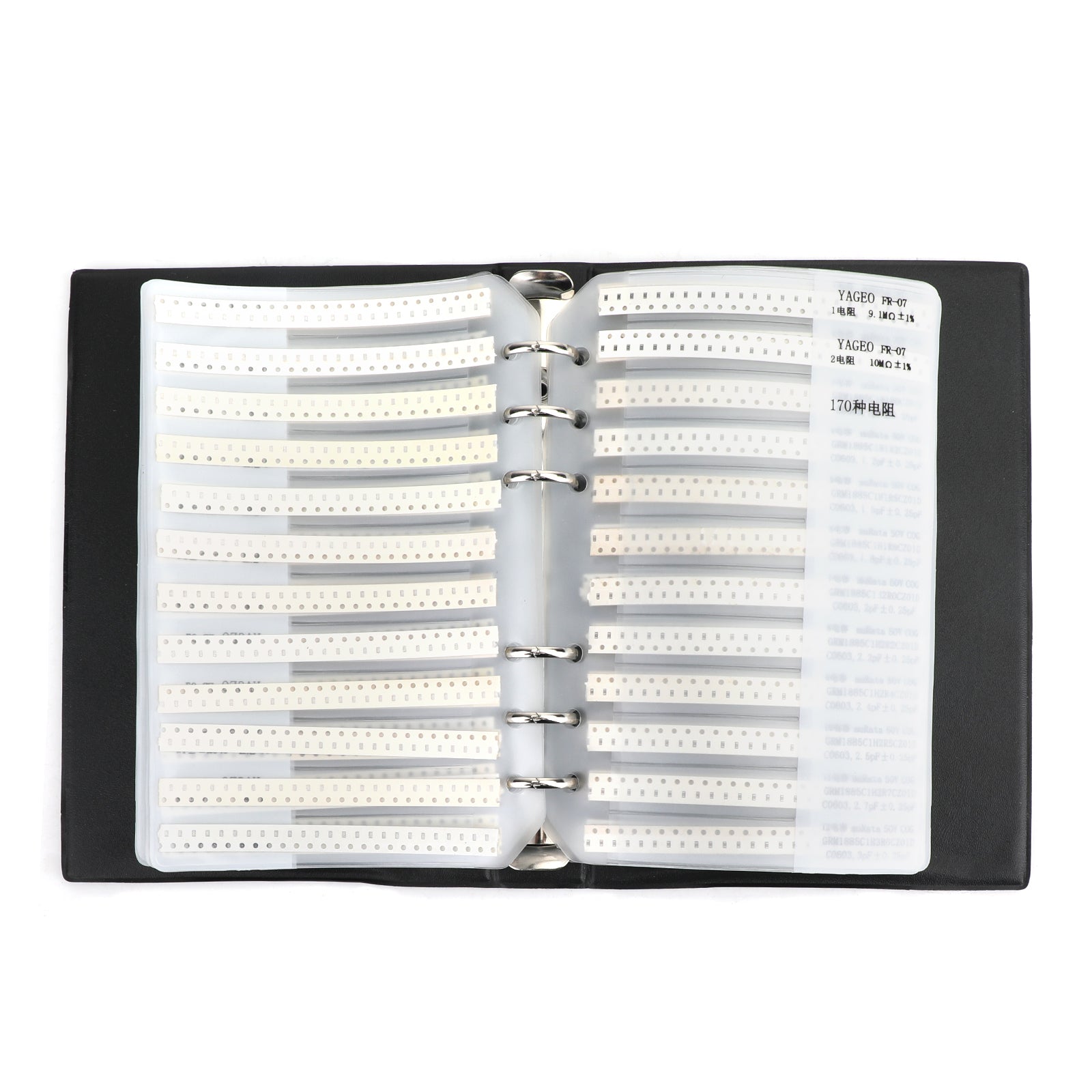 1% SMD Chip Resistor Kit - 170 Values (0201 0805 1206 0402 0603) with Capacitor Sample Book - Perfect for Electronics Repair, DIY Projects & Circuit Prototyping
