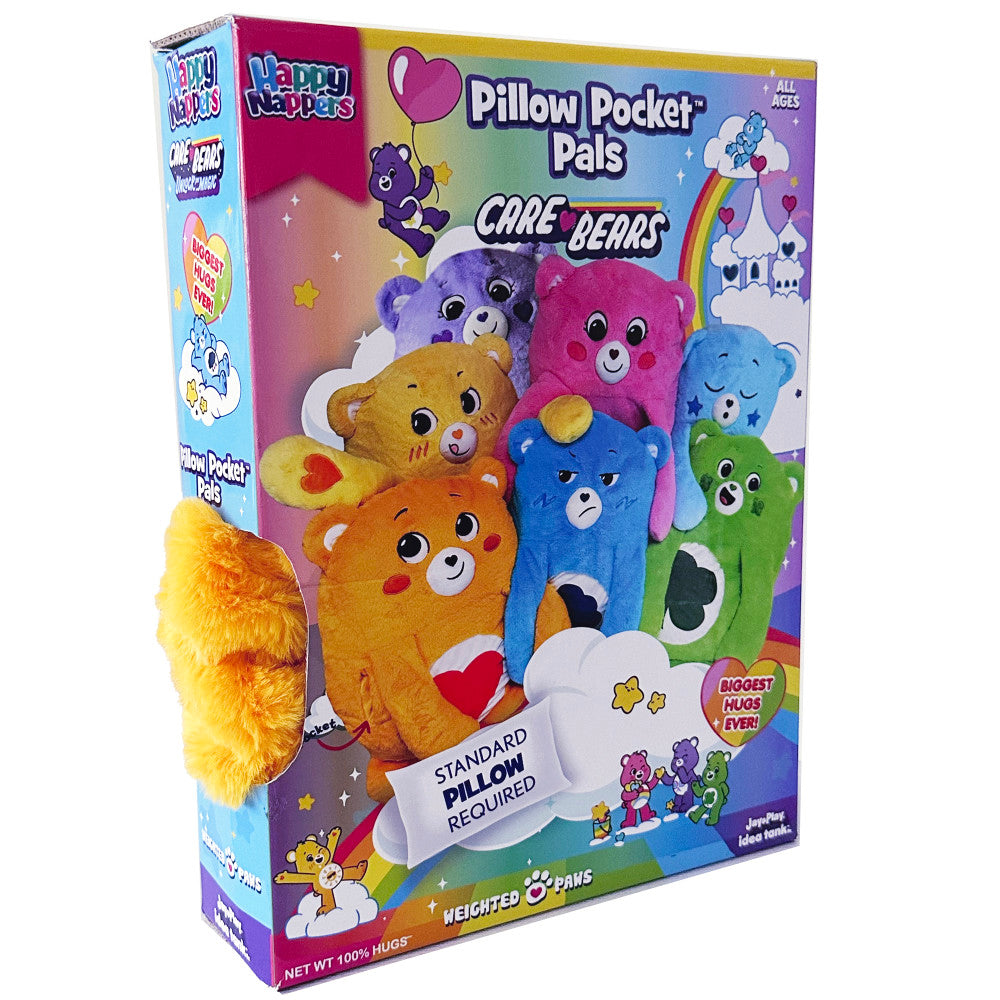 Care Bears Happy Nappers Tenderheart Bear Plush Pillow - Soft Stuffed Animal Toy for Kids, Cuddly Pocket Pal for Nap Time & Bedtime Comfort | Perfect Gift for Children's Room Decor & Sleep Companion