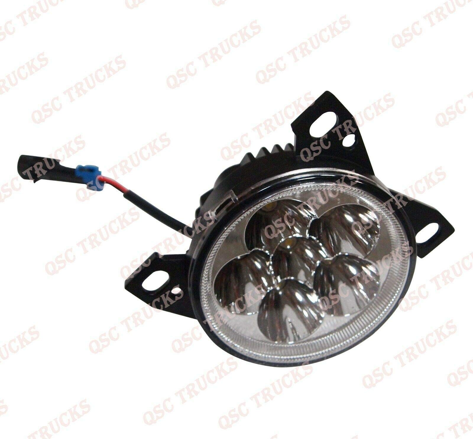 QSC Truck Parts Full LED Fog Lights Lamps - Left & Right Pair with Chrome Bezel for Kenworth T660 | Durable & Bright Off-Road Lighting | Perfect for Night Driving, Foggy Conditions & Heavy-Duty Trucks