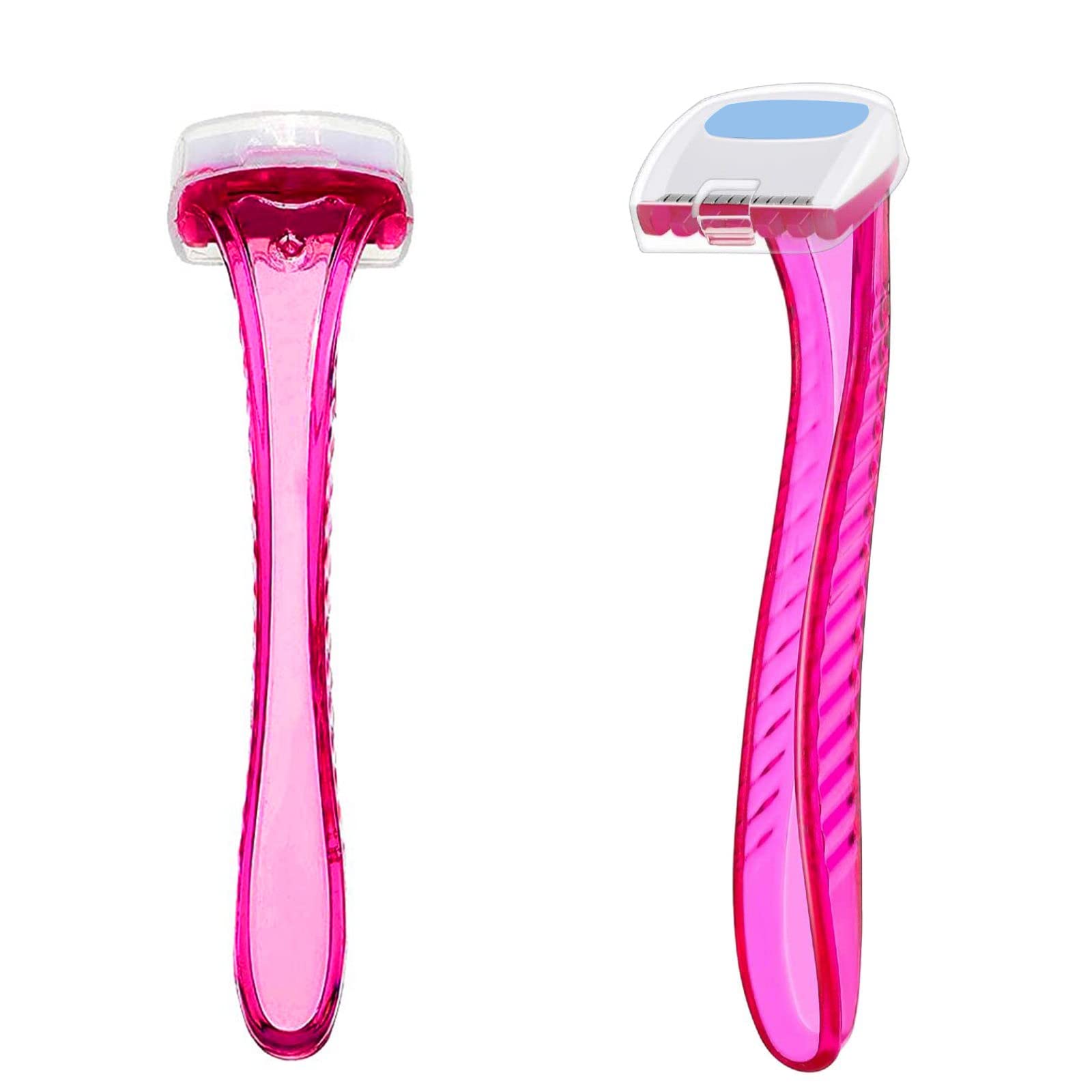 Women's Bikini Trimmer Razor - Durable T-Shaped Pubic Hair Shaver for Travel & Body Grooming - Hot Pink Cosmetic Tool for Smooth Skin at Home or On-The-Go