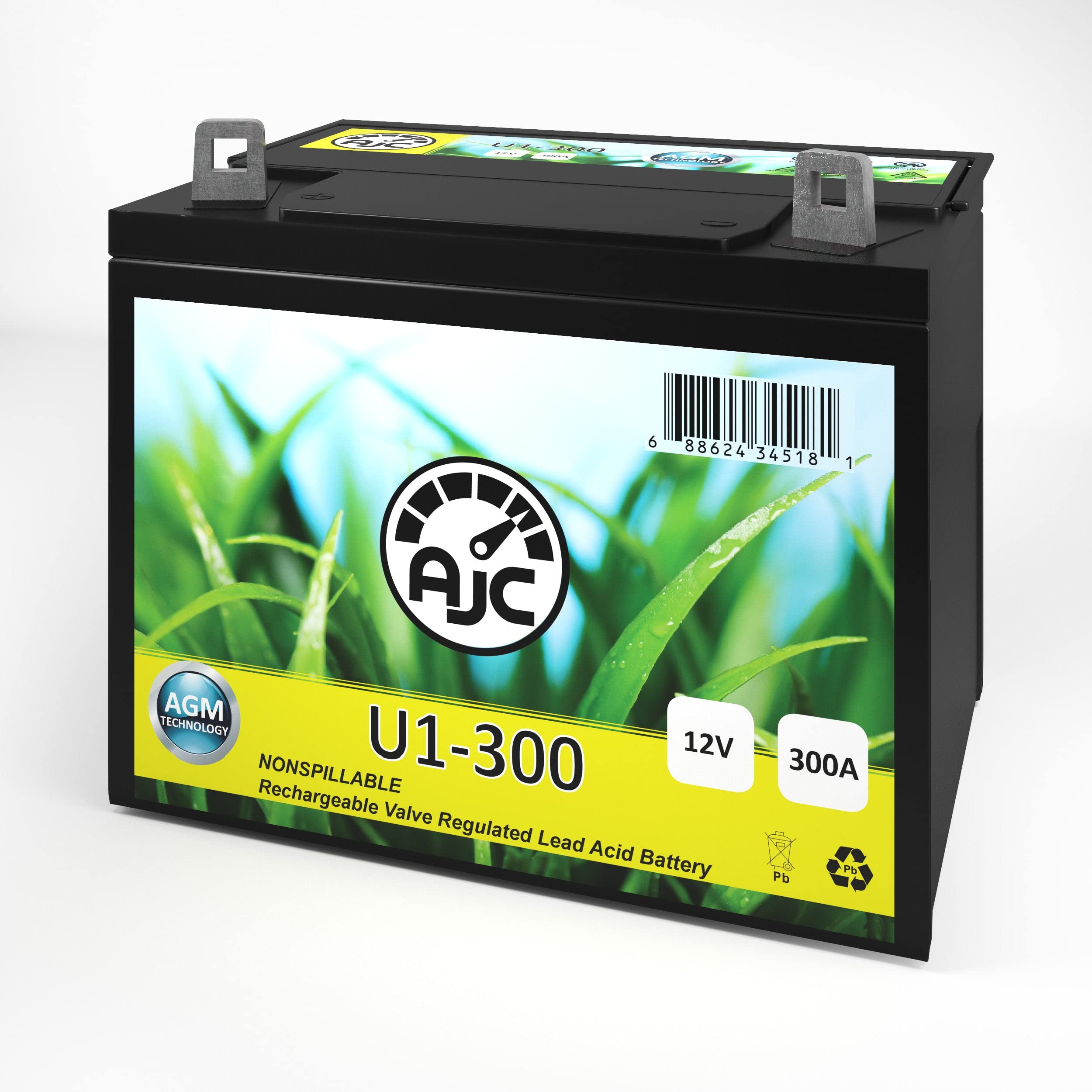 AJC U1 Lawn Mower Battery - Compatible with Great Dane Chariot 61 Zero-Turn Tractor | Replacement Power Source for Reliable Performance | Perfect for Landscaping, Yard Maintenance & Commercial Mowing Operations