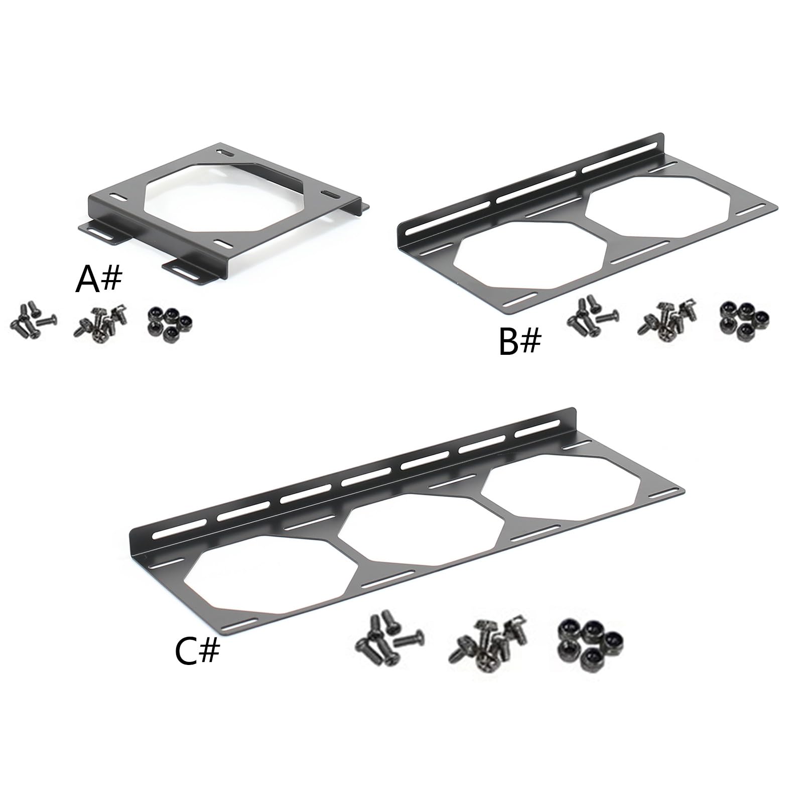Oadnijuie Universal Radiator Bracket Fan Mount - Heavy Duty Galvanized Steel External Mounting Bracket for 12cm/24cm/36cm Computer Case Fans | Perfect for PC Builds, Gaming Rigs & Workstation Cooling Systems
