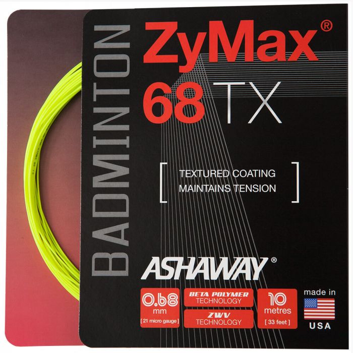 Ashaway Zymax 68 TX Badminton String Set (10m) - High Performance Badminton String for Power and Control - Perfect for Tournament Play and Training Sessions