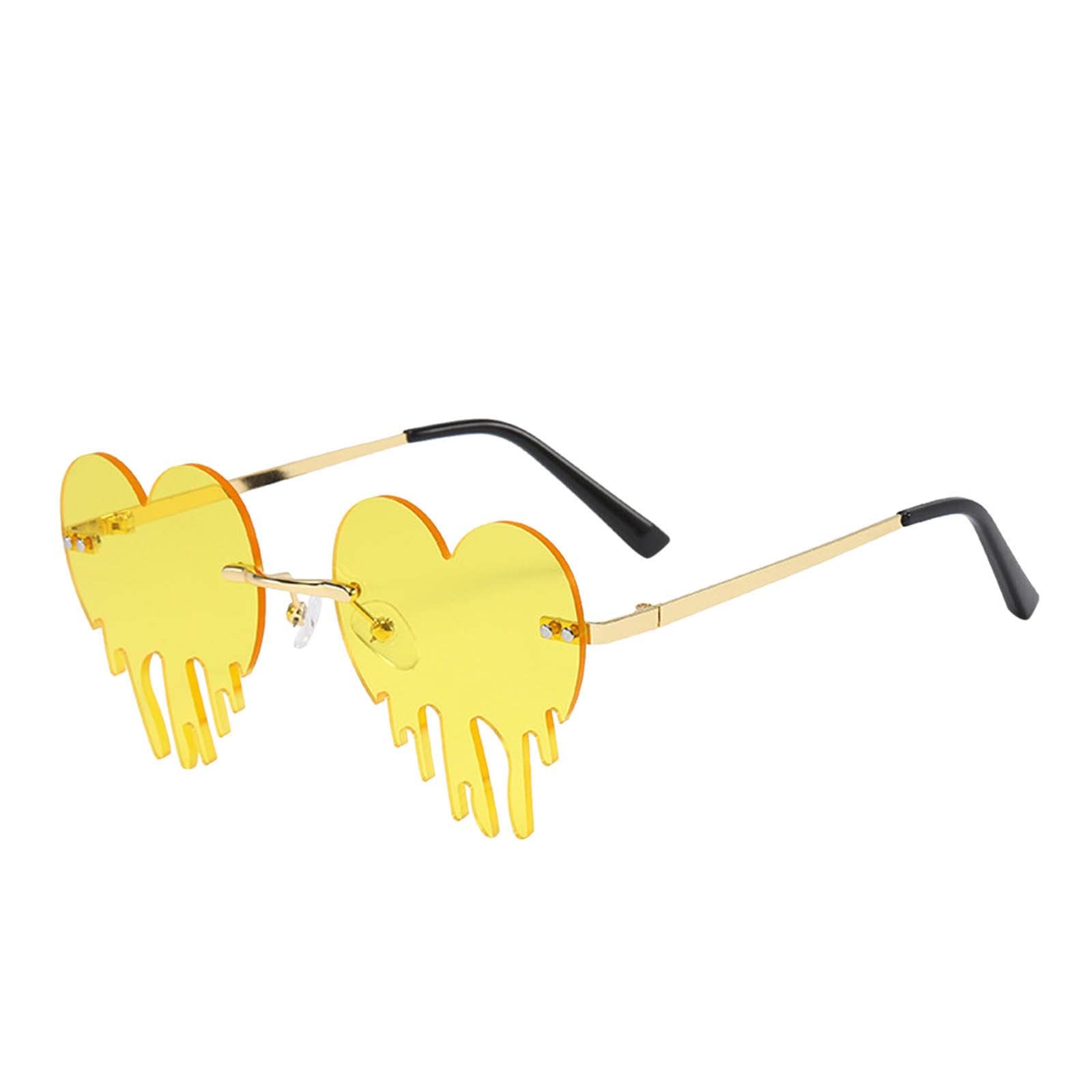Johtae Women's UV Protection Heart Shaped Rimless Sunglasses - Colorful Fashion Eyewear for Outdoor, Beach, Party & Photography | SG0S01