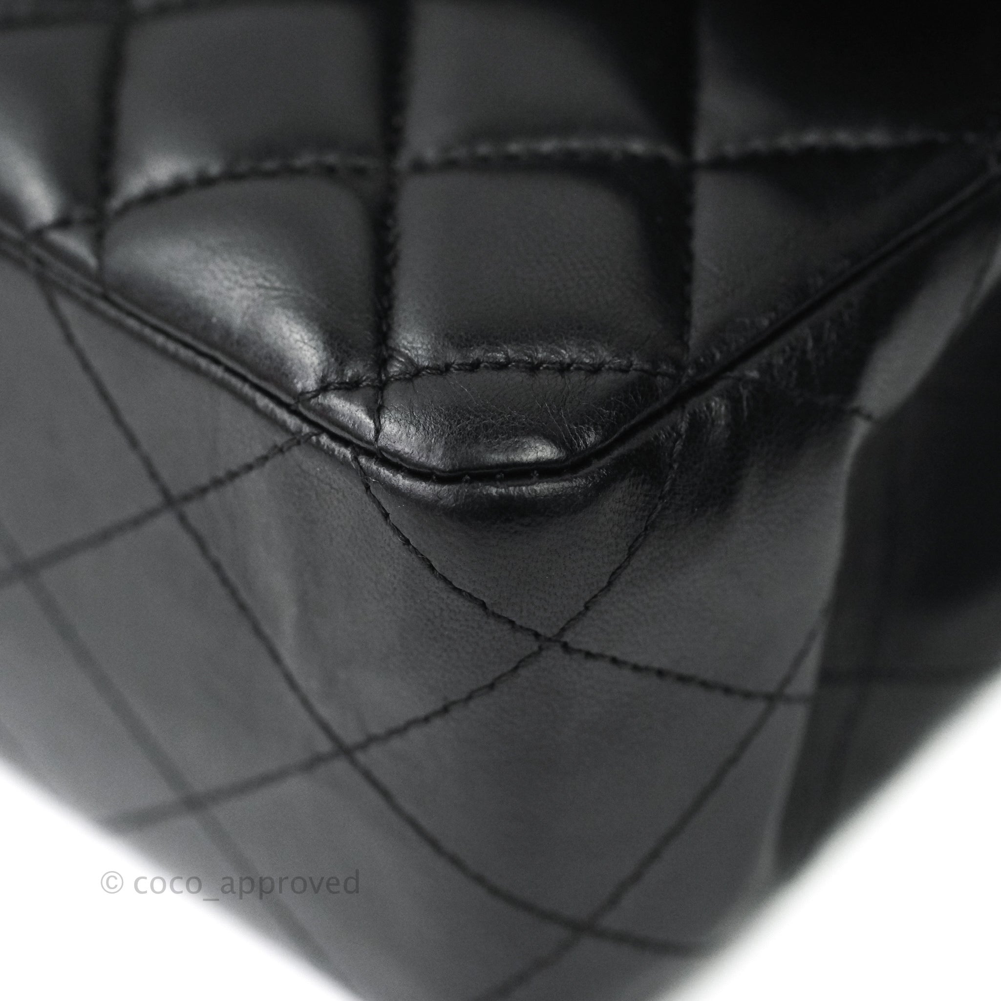 Chanel Classic Medium Double Flap Bag Black Lambskin Gold Hardware - Luxury Designer Handbag for Women, Perfect for Evening Events & Special Occasions