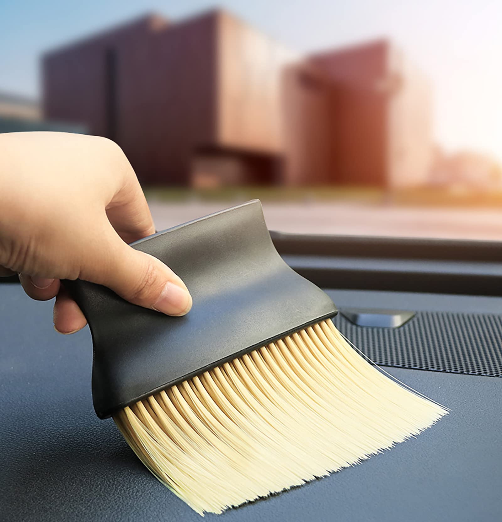 Auto Interior Dust Brush - Soft Bristle Car Cleaning Duster for Dashboard, Leather, Skylight & Exterior Detailing - Perfect for Home, Office & Vehicle Maintenance
