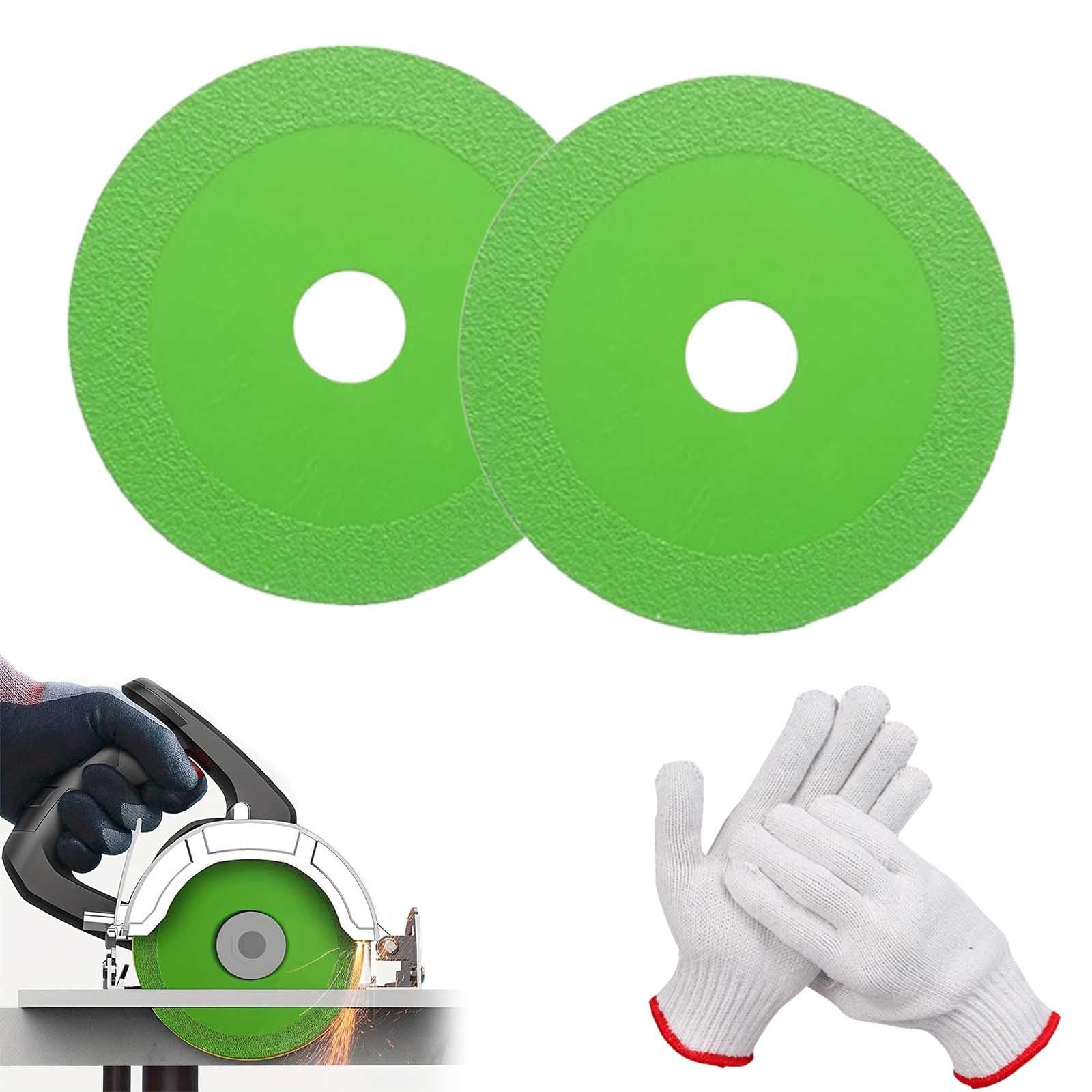 Durable Rock Slab Grinding Disc & Ceramic Cutting Blade for Angle Grinder - 2-Pack Glass Cutting Disc Set for Stone, Tile & DIY Projects