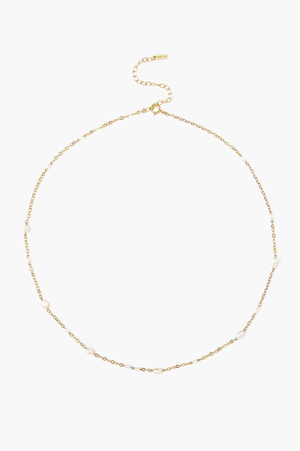 Elegant Free Form White Pearl Necklace for Women - Perfect for Weddings, Parties & Special Occasions