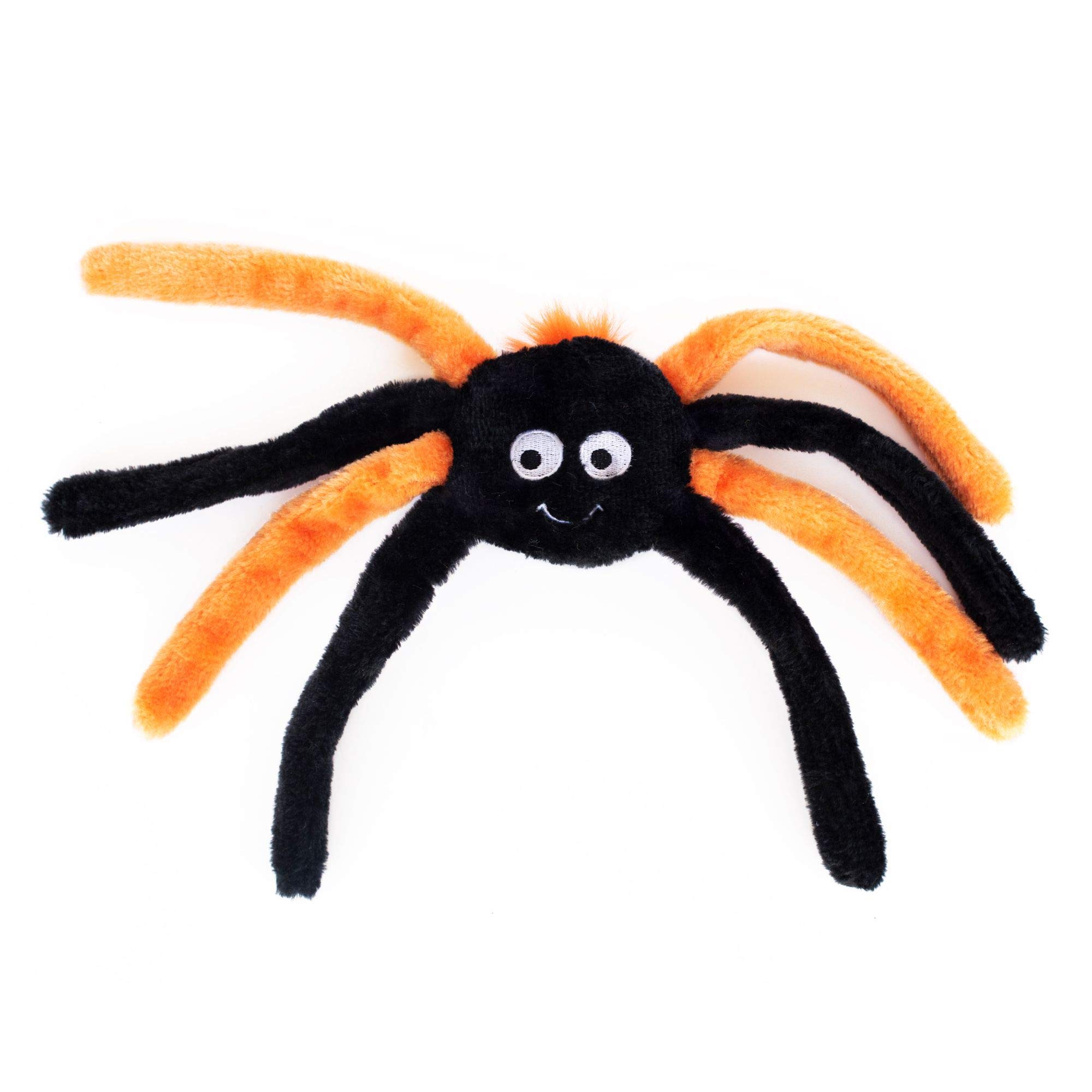 ZippyPaws Spiderz - Small Orange Plush Dog Toy for Small & Medium Dogs - Cute Interactive Pet Toy for Playtime & Training - Perfect for Fetch, Tug-of-War & Cuddling