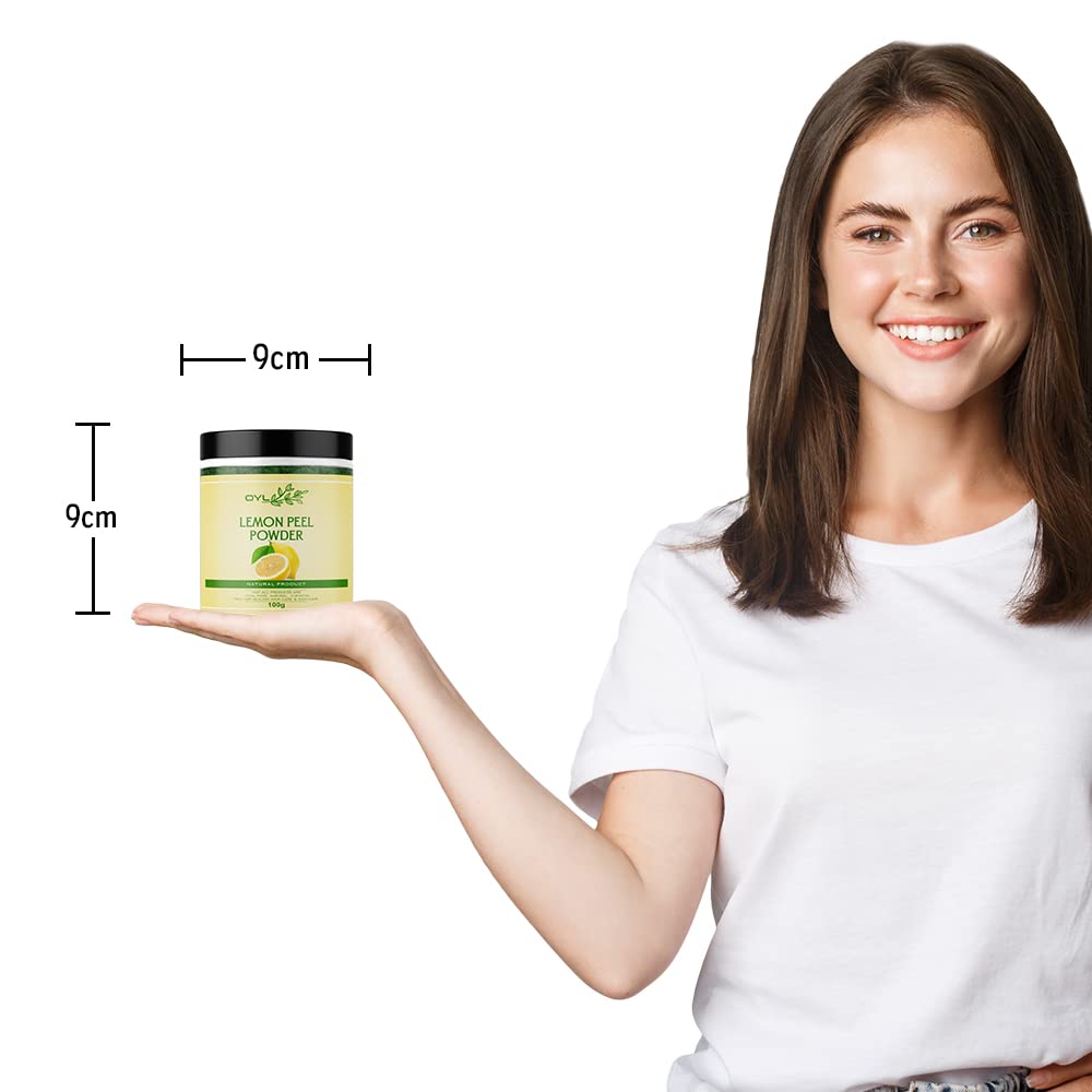 100% Pure Natural Lemon Peel Powder (Citrus Limonum) for Face Cleanser & Skin Brightening - Chemical Free, 100g | DIY Skincare, Homemade Face Masks & Natural Beauty Treatments