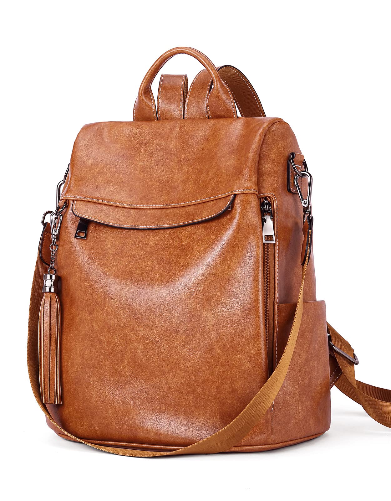 Telena Women's Anti-Theft PU Leather Backpack Purse with Tassel - Stylish Shoulder Bag for Travel, Work & Daily Use