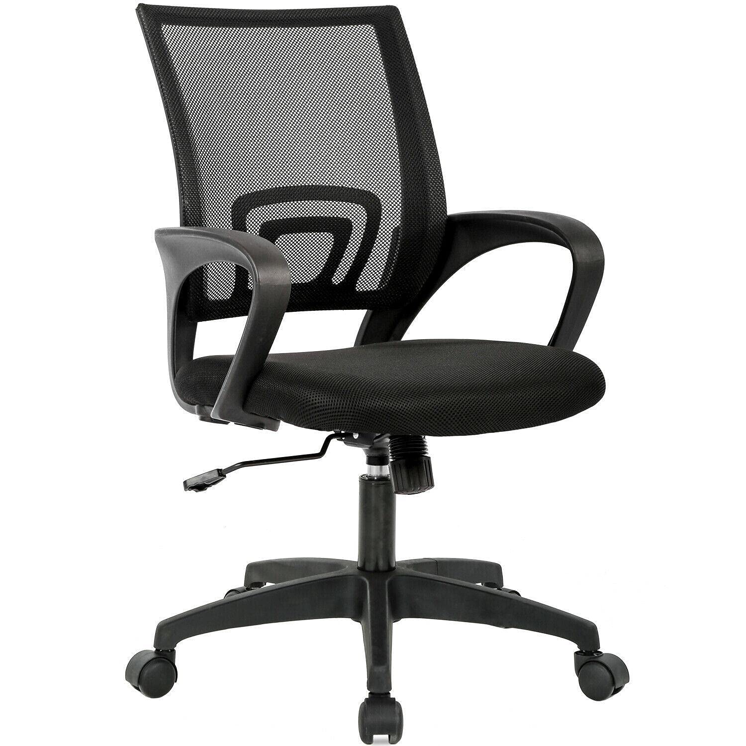 Ergonomic Mesh Office Chair with Adjustable Lumbar Support - Black Computer Desk Chair for Home Office, Gaming & Workstations | Perfect for Long Hours Sitting, Remote Work & Productivity Boost