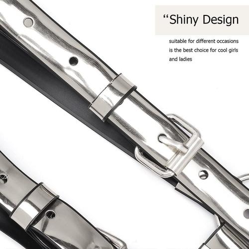 Women's High Waisted Harness Belt - Punk Rock Waist Strap with Mirror Accents for Rave, Gothic & Festival Outfits - Perfect for Concerts, Cosplay & Alternative Fashion