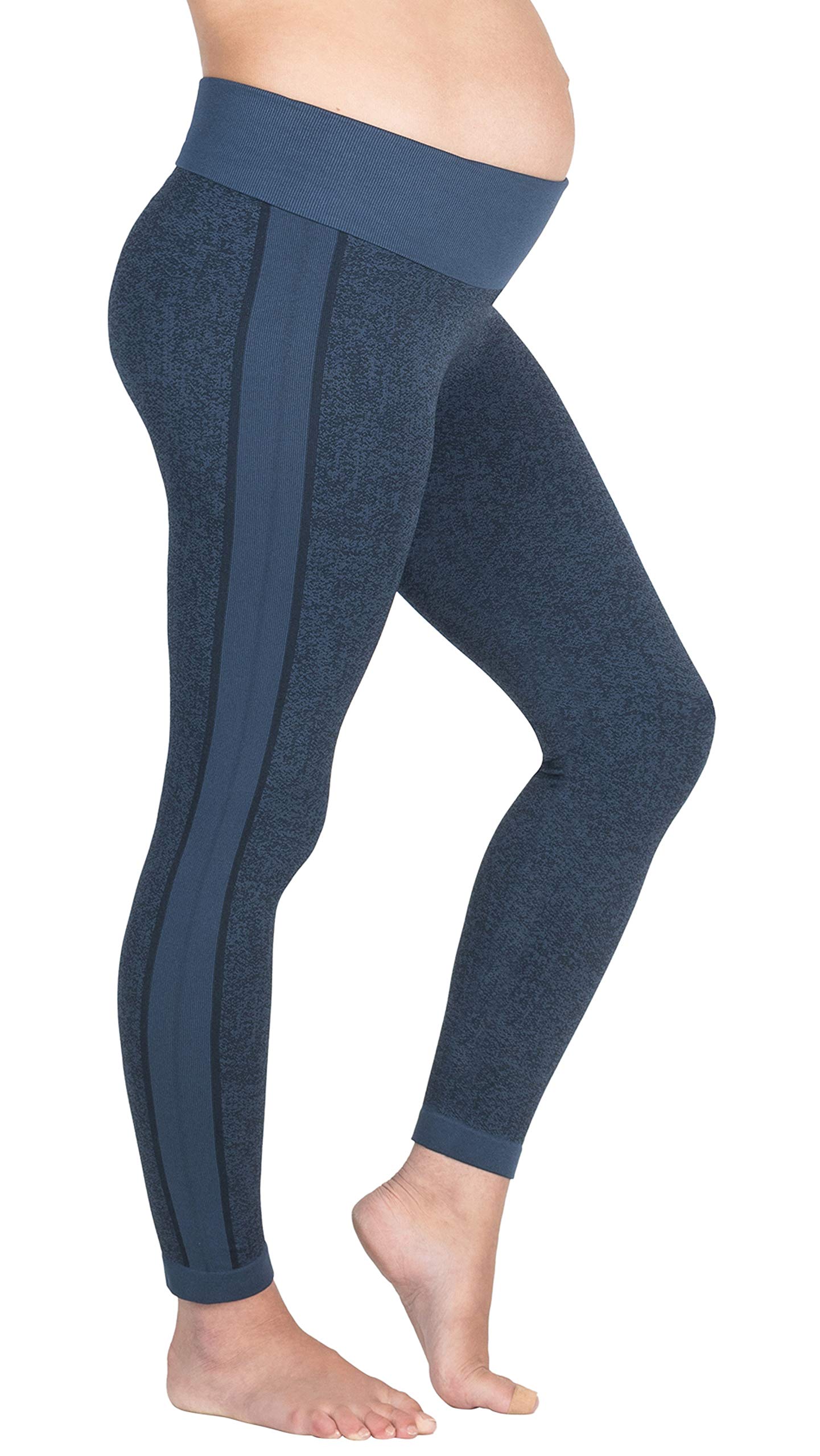 Ella Active Seamless Maternity Leggings - High Waisted Over The Belly Support for Yoga, Pilates & Everyday Comfort