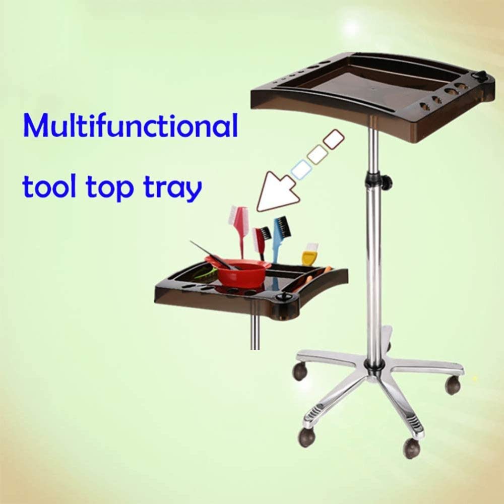 TTWUJIN Salon Storage Cart with Casters - High Capacity Hair Dryer & Hot Oil Comb Holder, Dye Tray, Lift Band for Barbershop & Beauty Salon (Black, 46×42×XX) - Perfect for Styling Tools, Hair Products & Salon Organization