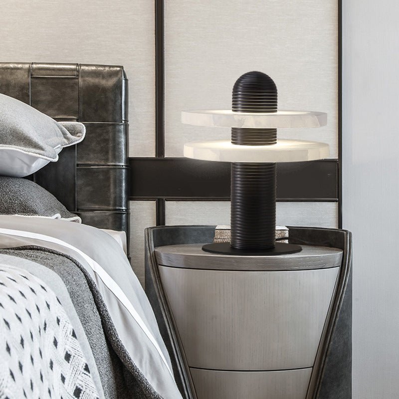Alabaster Comet Table Lamp - Modern Bedside & Living Room Lighting for Home Decor | Nightstand, Office Desk, Dorm Room