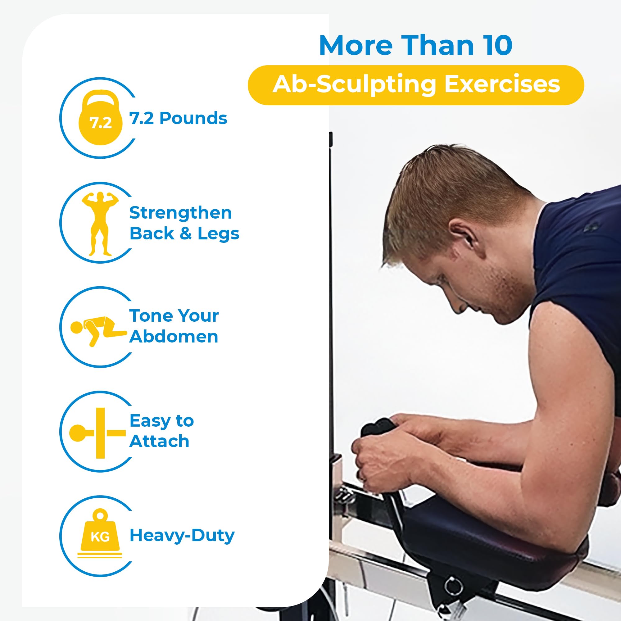 Total Gym Ab Crunch Accessory - Home Gym Ab Workout Equipment with Arm Padding & Fitness DVD by Rob Glick - Perfect for Core Training and Home Fitness Routines