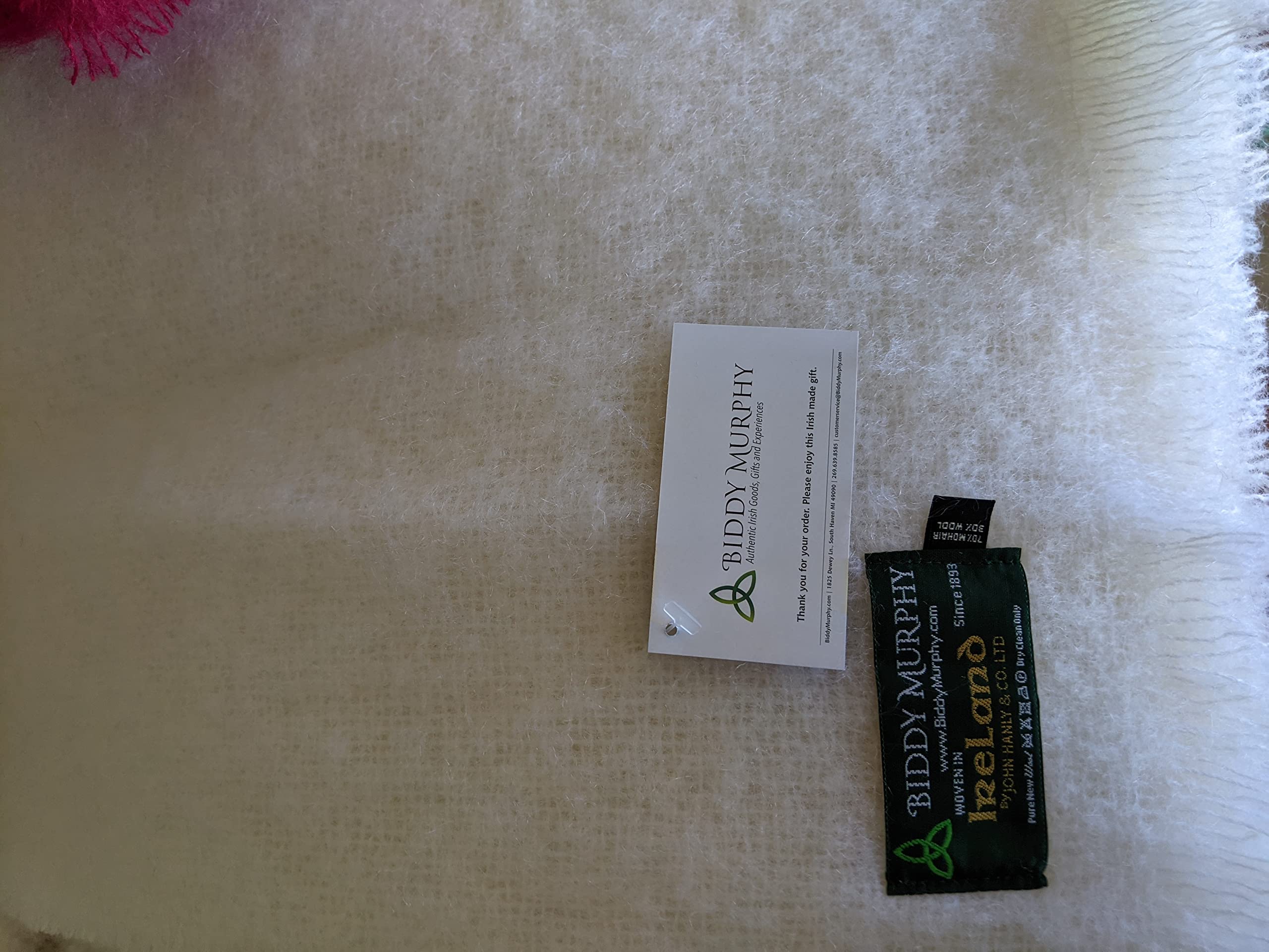 Authentic Irish Angora Mohair & Wool Throw Blanket - 72