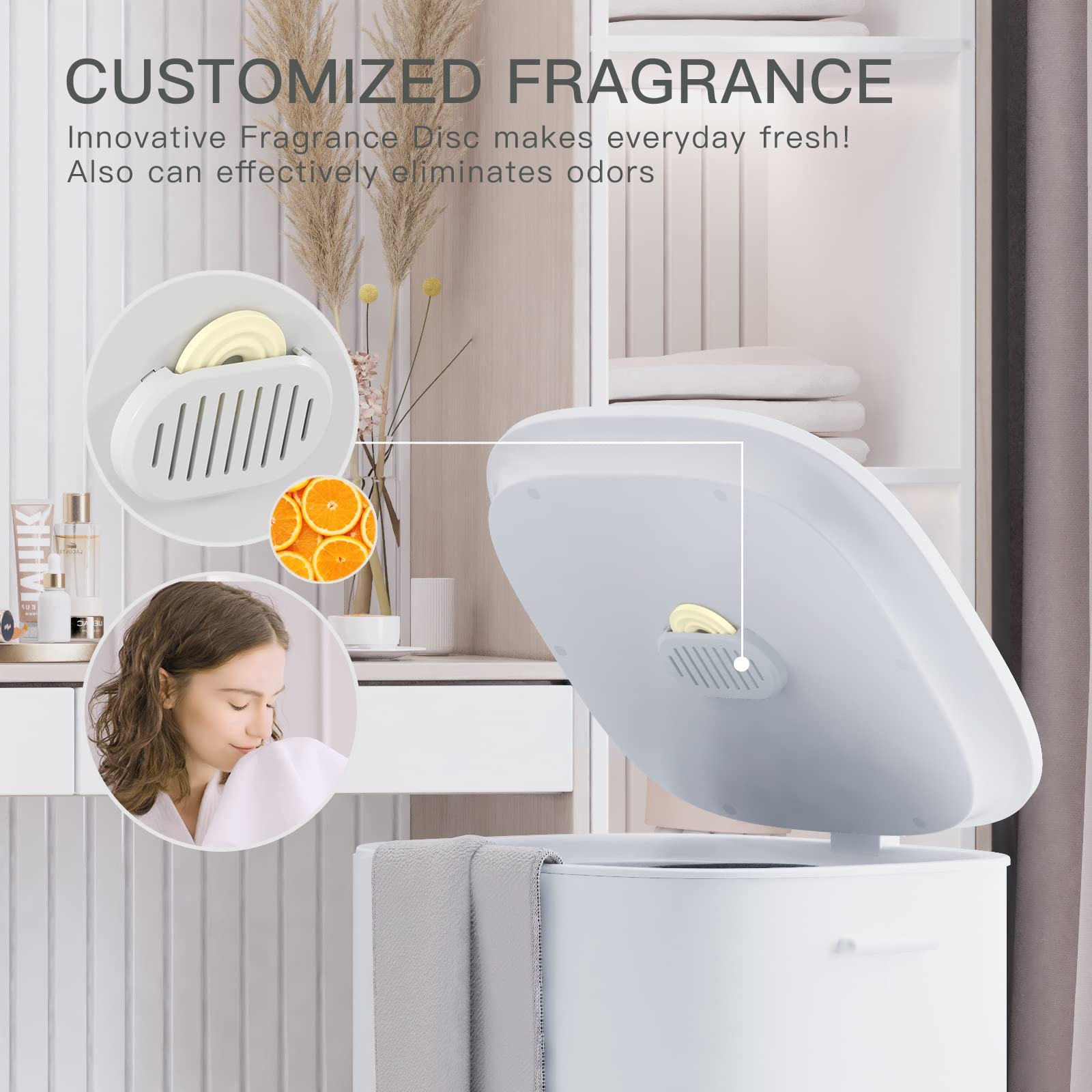 DOACE 26L Large Electric Towel Warmer Bucket with LED Display - Adjustable Heat Timer (20/40/60 Min), 24H Delay Timer - Fits 2 Oversized Towels, PJs & Bathrobes (Black/White) - Perfect for Spa, Salon, Bathroom & Home Relaxation