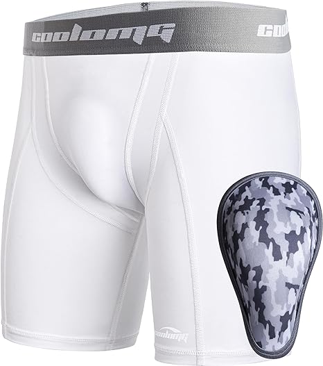 COOLOMG Men's Sliding Shorts with Protective Cup MD001 - Breathable Compression Underwear for Baseball, Football & Soccer - Perfect for Sports & Workout