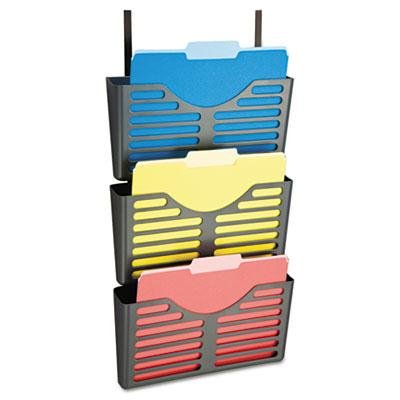 Officemate Hanging File System with 3 Pockets - Letter Size 28 x 13.5 x 4.75 Inches - Charcoal Gray - Perfect for Office Organization, Document Storage & Workspace Efficiency