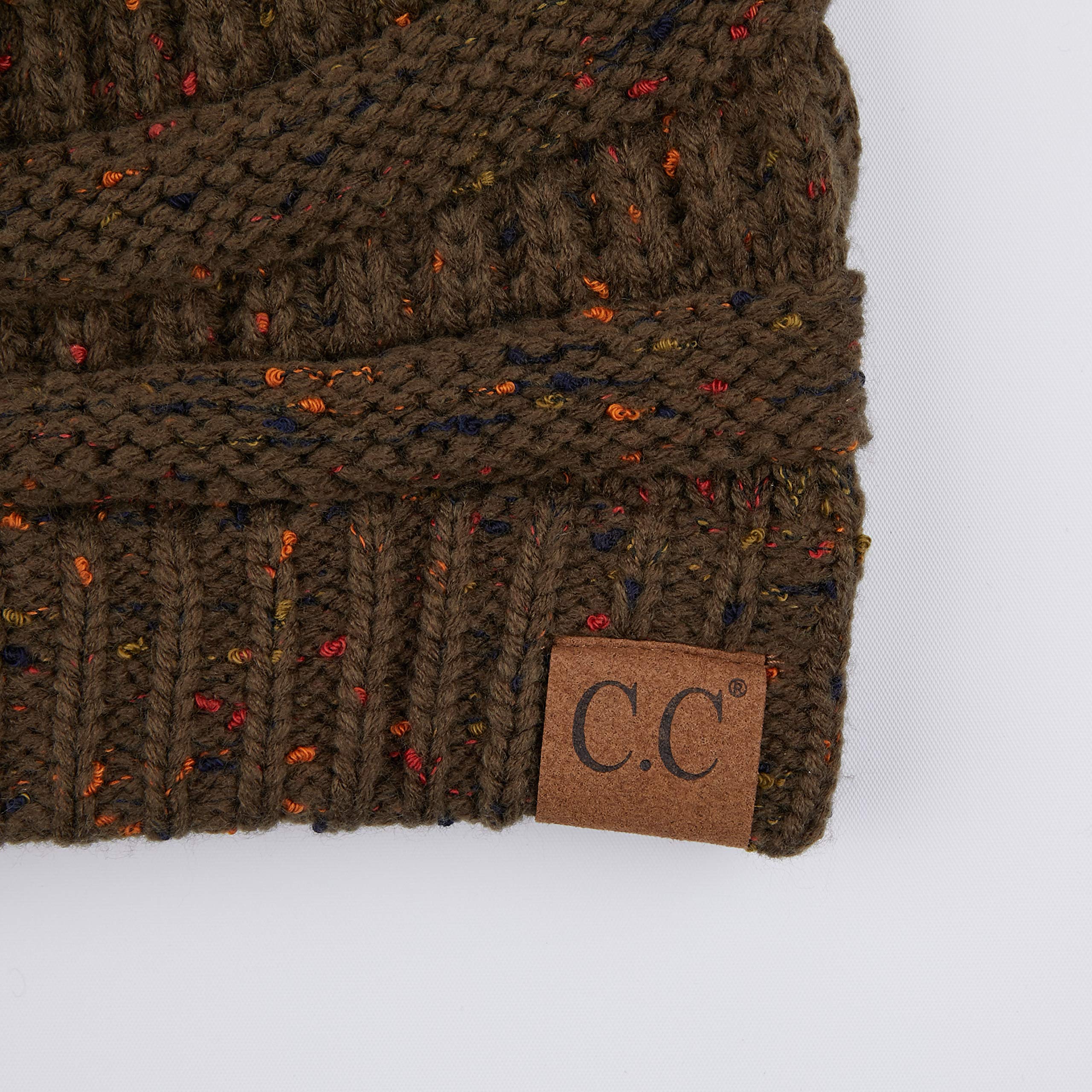 C.C Unisex Ribbed Confetti Knit Beanie (HAT-33) - Warm Winter Hat for Men & Women - Stylish Cold Weather Accessory for Outdoor Activities, Skiing, and Snowboarding