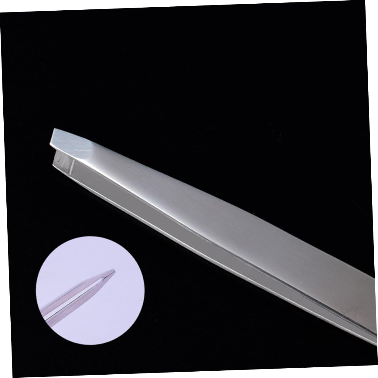 1pc Stainless Steel Eyebrow Tweezers - Precision Eyelash & Lash Cluster Tweezers for Professional Makeup - Silver Eyebrow Clip & Grooming Tool - Perfect for Salon, Home Use & Travel Kit