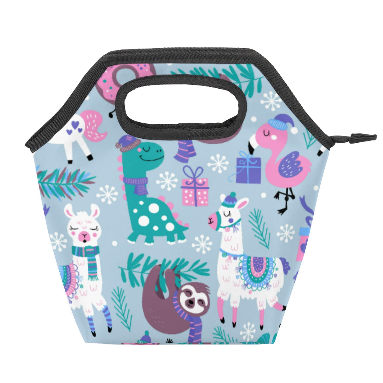 Insulated Reusable Lunch Bag for Women & Men - Cute Sloth & Unicorn Design Cooler Tote for School, Work, Travel - Perfect for Teens, Office Lunch & Outdoor Picnics