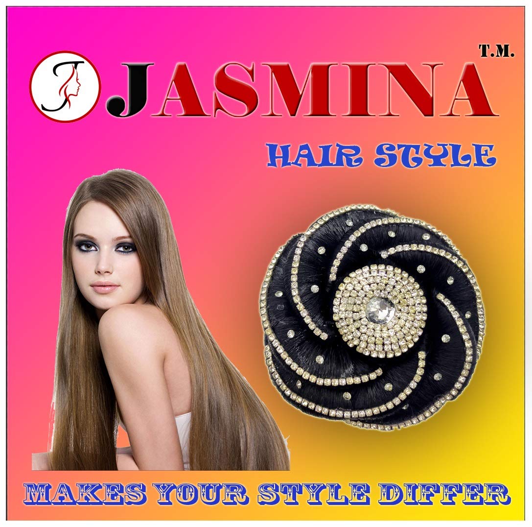 Jasmina Super Deluxe Hair Styler - Premium Hair Accessories for Bun & Updo Hairstyles (Black) - Perfect for Weddings, Parties & Everyday Elegance