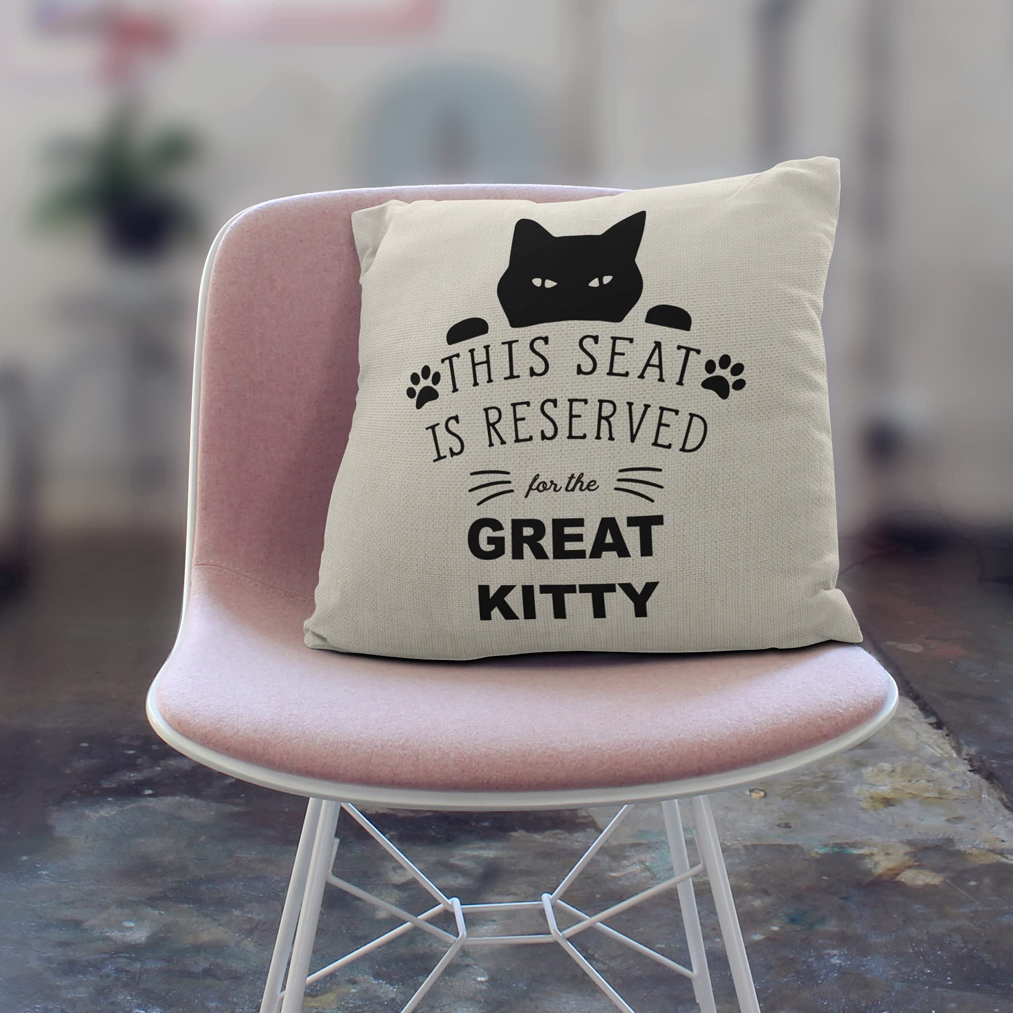 **18x18 Cat Pillow Covers - Soft Linen Decorative Kitty Pillow Cases for Cat Lovers | Funny & Unique Black Cat Gifts | Perfect for Home Decor, Living Room, Bedroom & Gifts for Cat Enthusiasts**