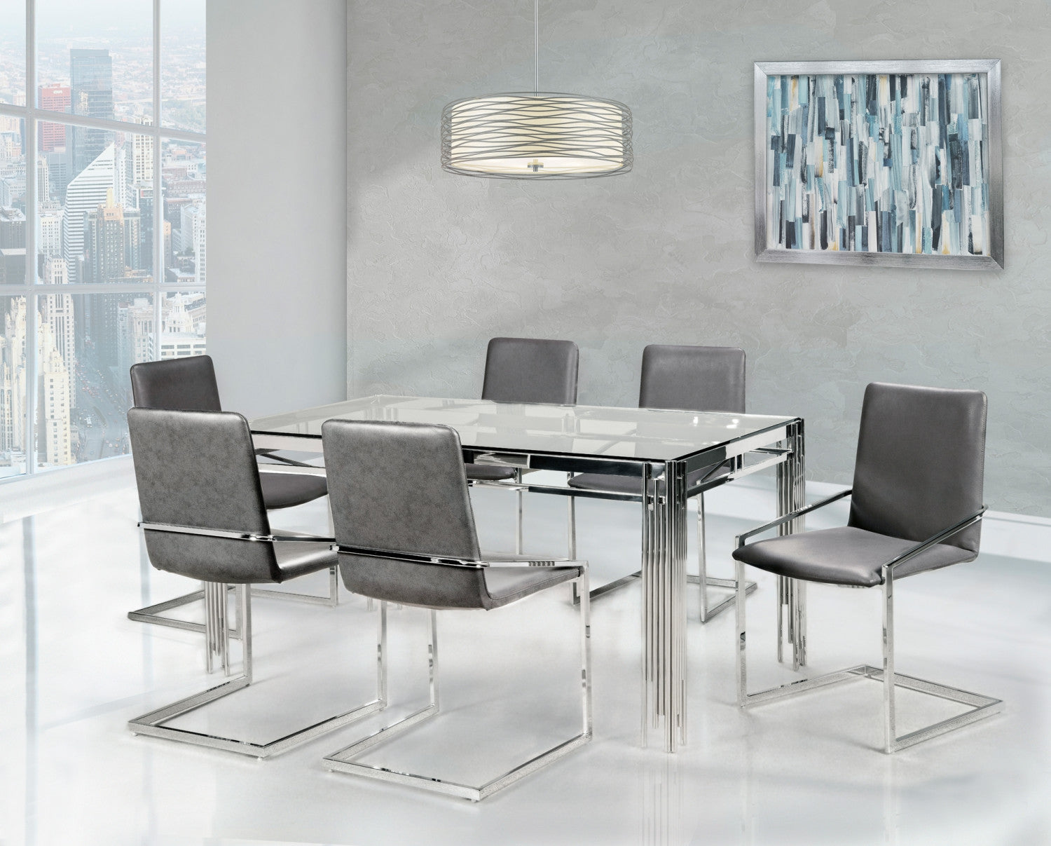 Ariya Modern Dining Chairs Set of 2 - Grey Upholstered Kitchen Chairs for Dining Room, Breakfast Nook & Small Spaces