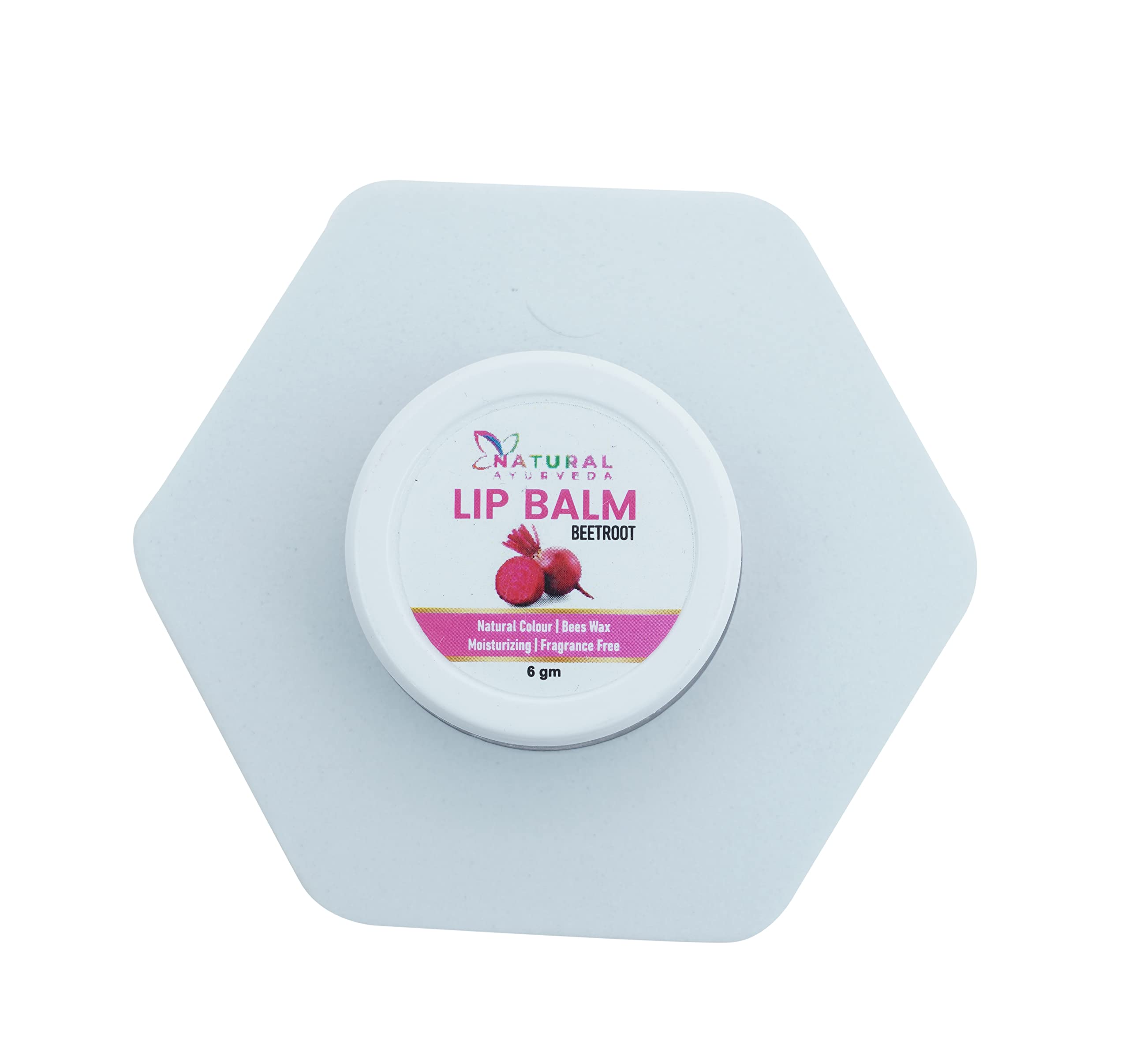 Natural Ayurveda Beetroot Lip Balm - 6g | Organic, Vegan & Moisturizing for Dry, Chapped Lips | Perfect for Winter Care & Daily Hydration