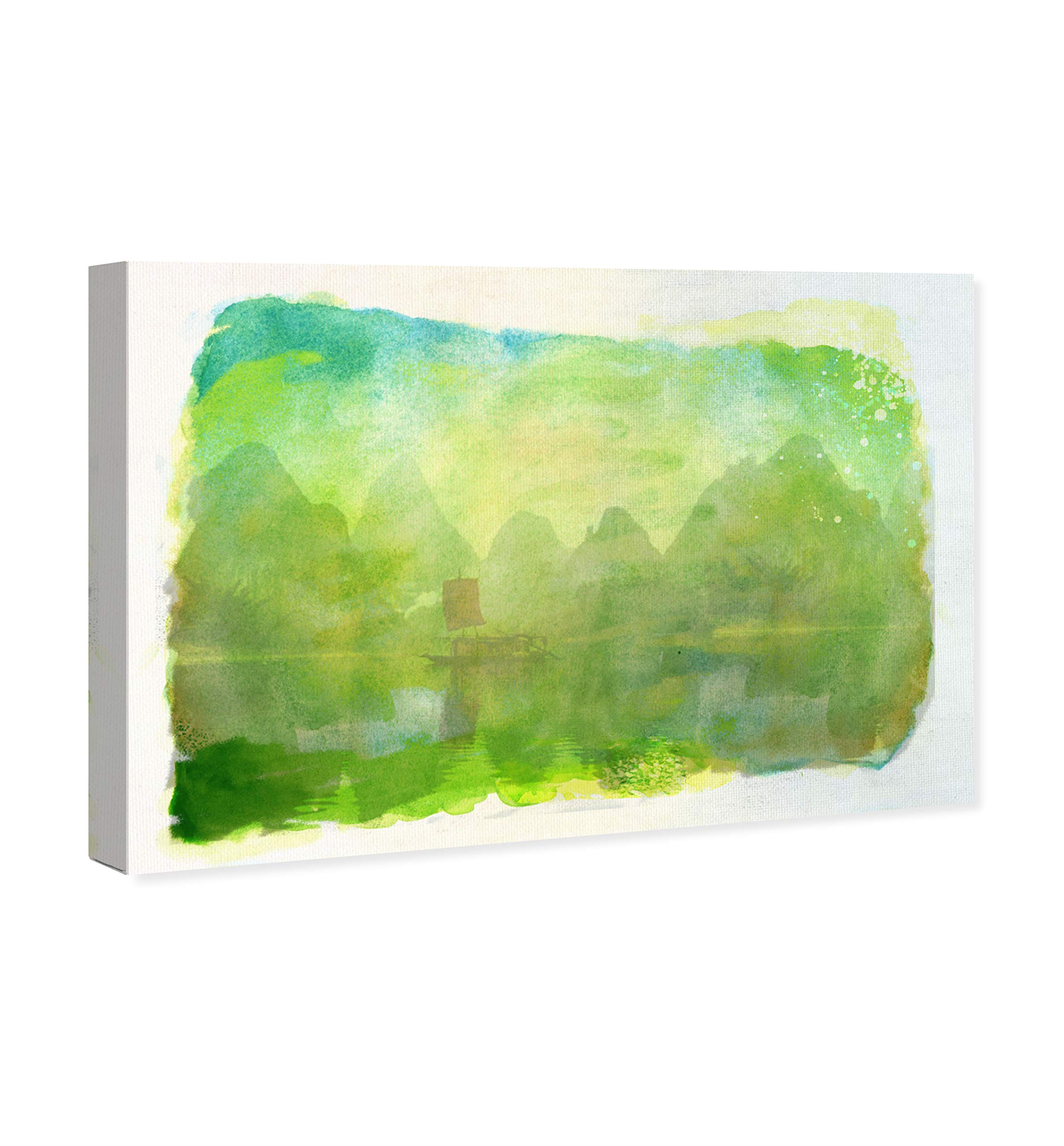 Oliver Gal Artist Co. 'Foamy Jungles' Nature Landscape Wall Art Canvas Print - 45x30 Inch Green Tropical Jungle Home Decor | Perfect for Living Room, Bedroom & Office Wall Decor