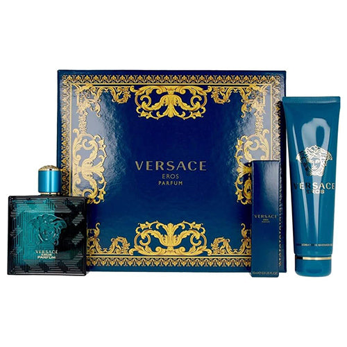 Versace Eros Men's Eau de Parfum Gift Set - 3 Piece Cologne Set for Men | Luxury Fragrance for Date Night, Special Occasions & Gifting