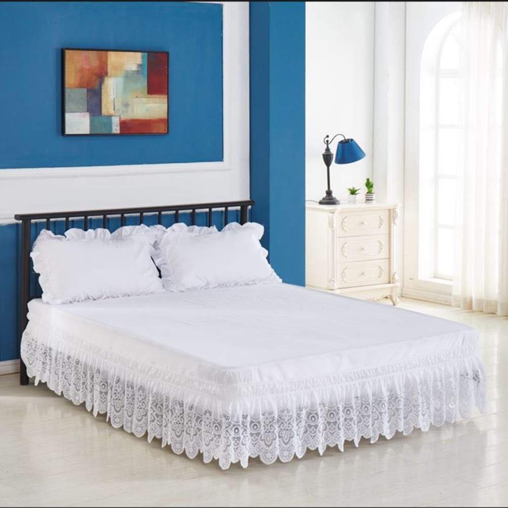 Lace Ruffles Bed Skirt 37cm Height for Twin/Queen/King Beds - Elegant Bedroom Decor