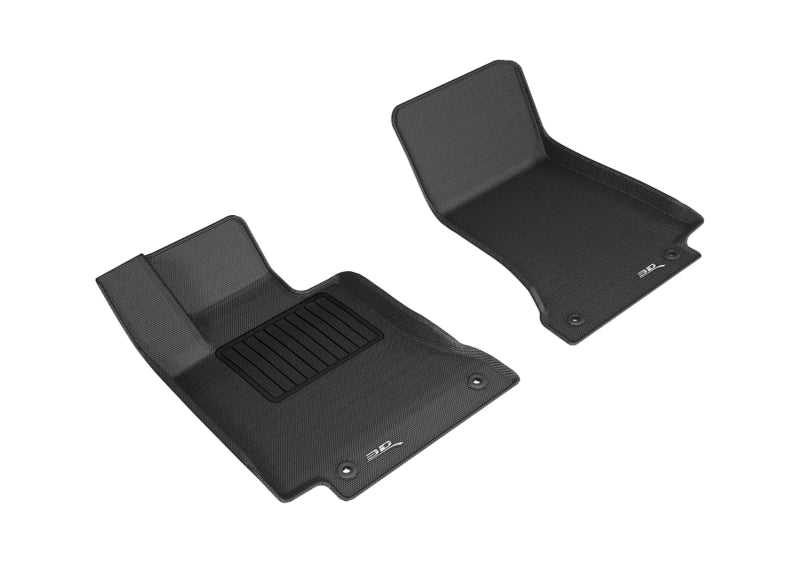3D MAXpider Custom Fit All-Weather Floor Mats for 2015-2020 Mercedes Benz C-Class Sedan/Coupe (W205/C205) - Kagu Series 1st Row, Black | Premium Car Accessories for Luxury Vehicles & Daily Commute Protection