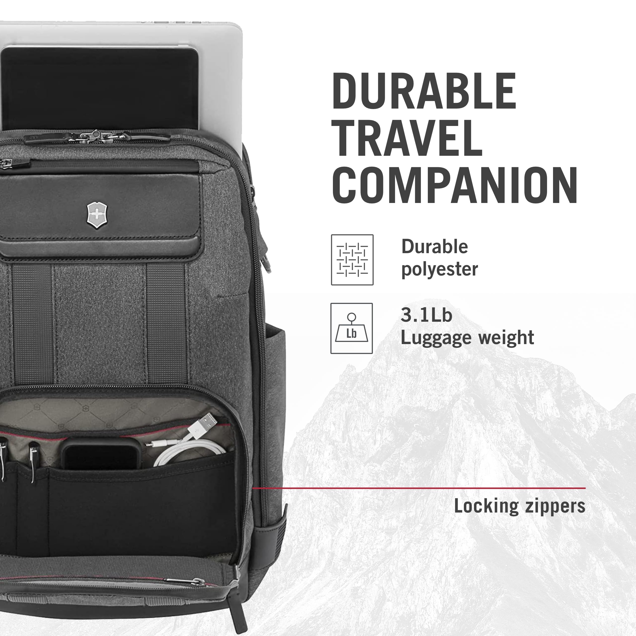 Victorinox Architecture Urban2 Deluxe Laptop Backpack - 23L Professional Business Bag for Men & Women - Water-Resistant Travel Backpack for Work, Commute & College - Fits 15