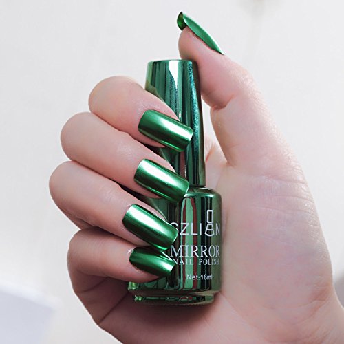 Bloodfin Metallic Chrome Nail Polish - Mirror Effect Green Nail Varnish for Shiny Metal Manicure | Perfect for Parties, Nail Art & Special Occasions