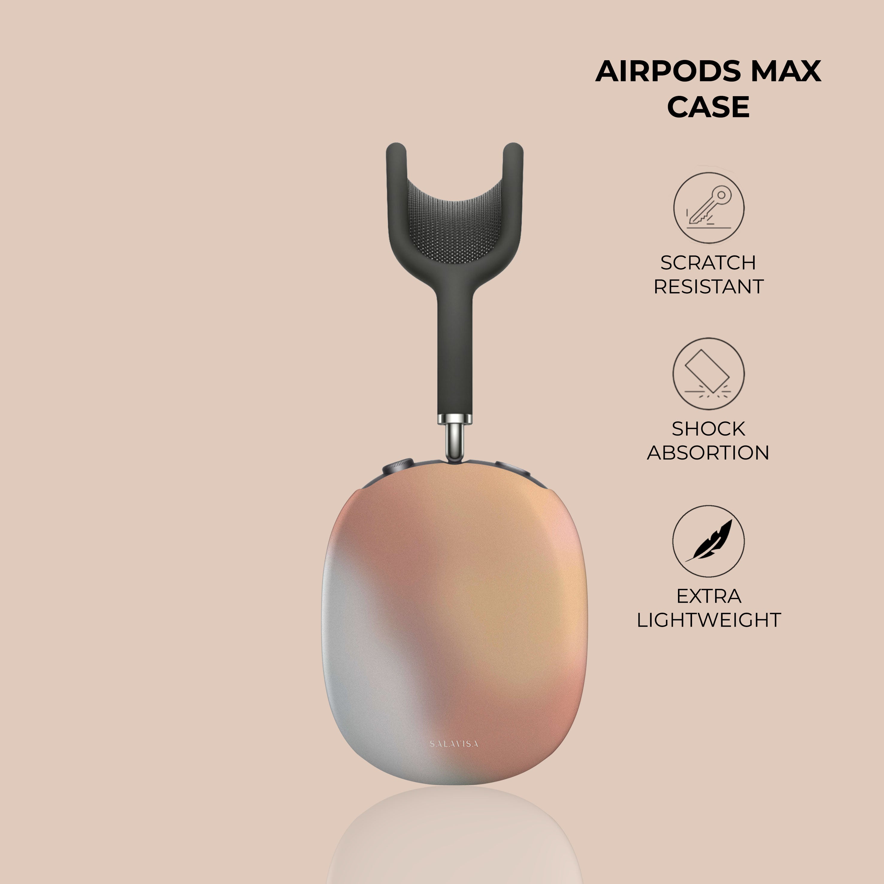 Premium AirPods Max Protective Case with Soft Lining - Shockproof & Scratch-Resistant Cover for Travel, Gym & Daily Use